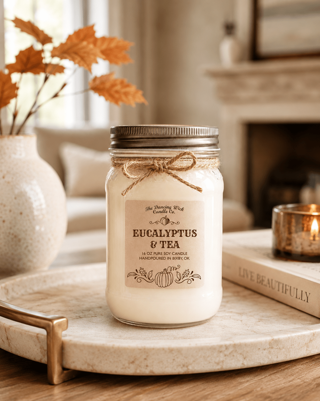 Eucalyptus & Tea - Fall Candle - The Dancing Wick