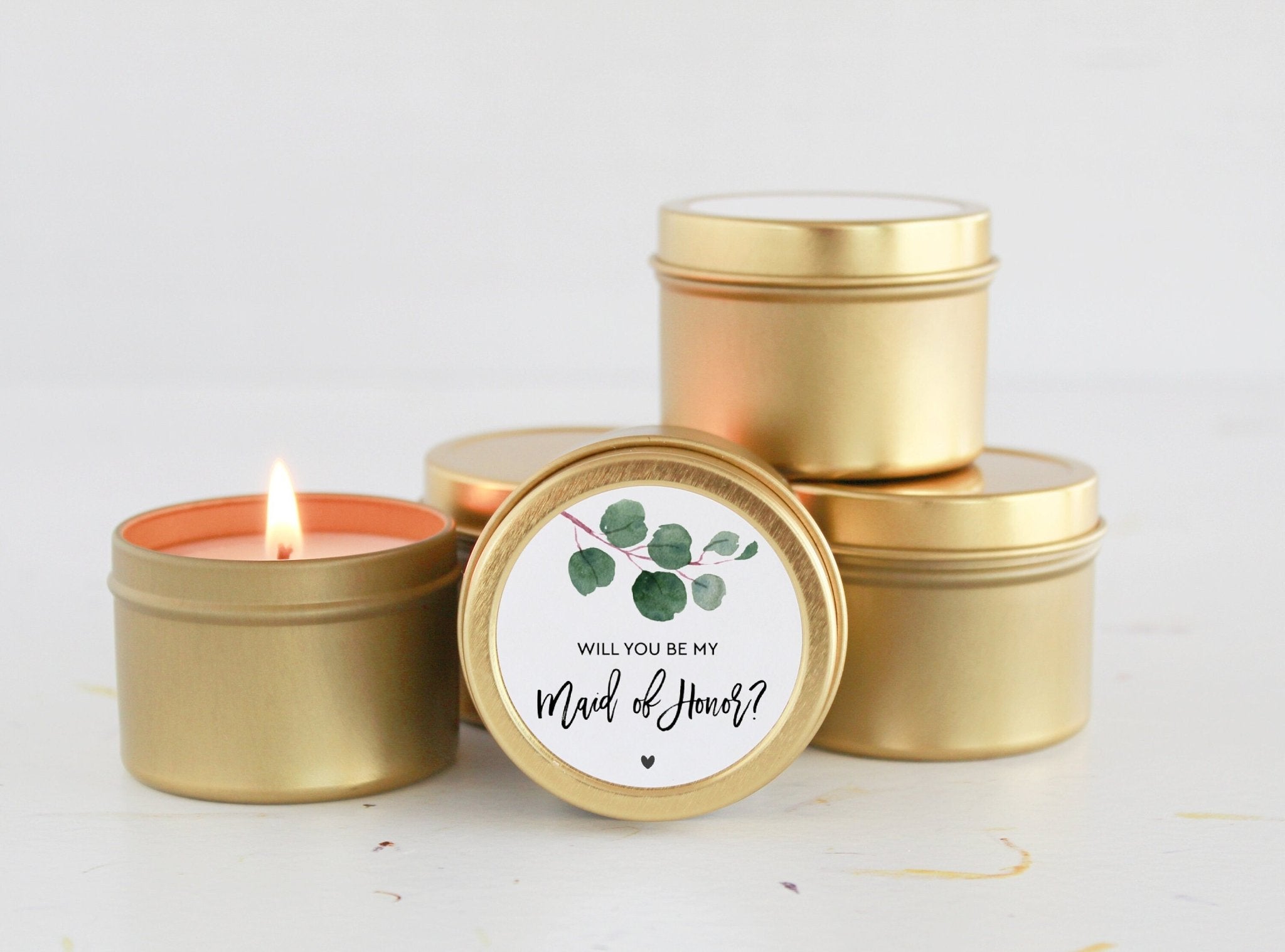 Eucalyptus Wedding Tins - The Dancing Wick