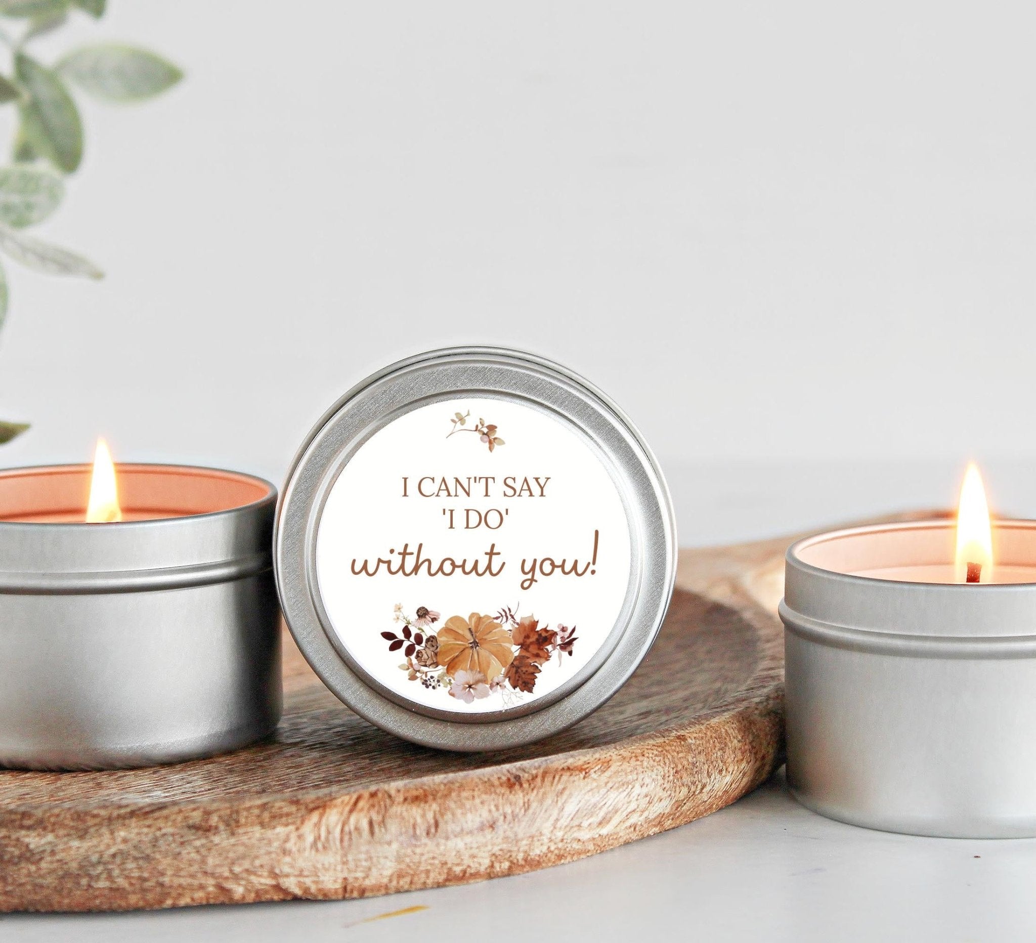 Fall Bridesmaid Tins - The Dancing Wick