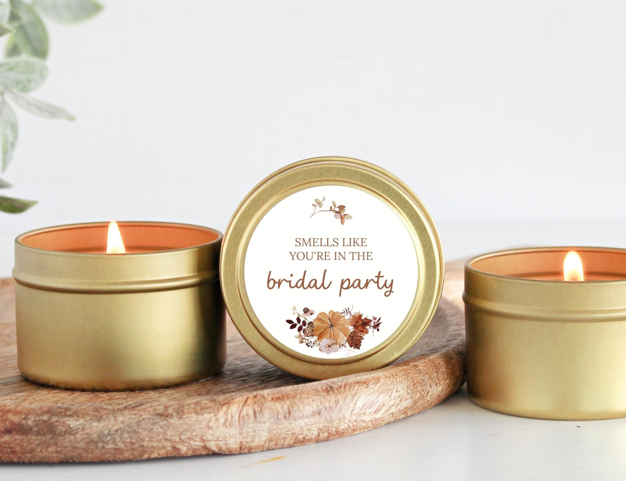 Fall Bridesmaid Tins - The Dancing Wick