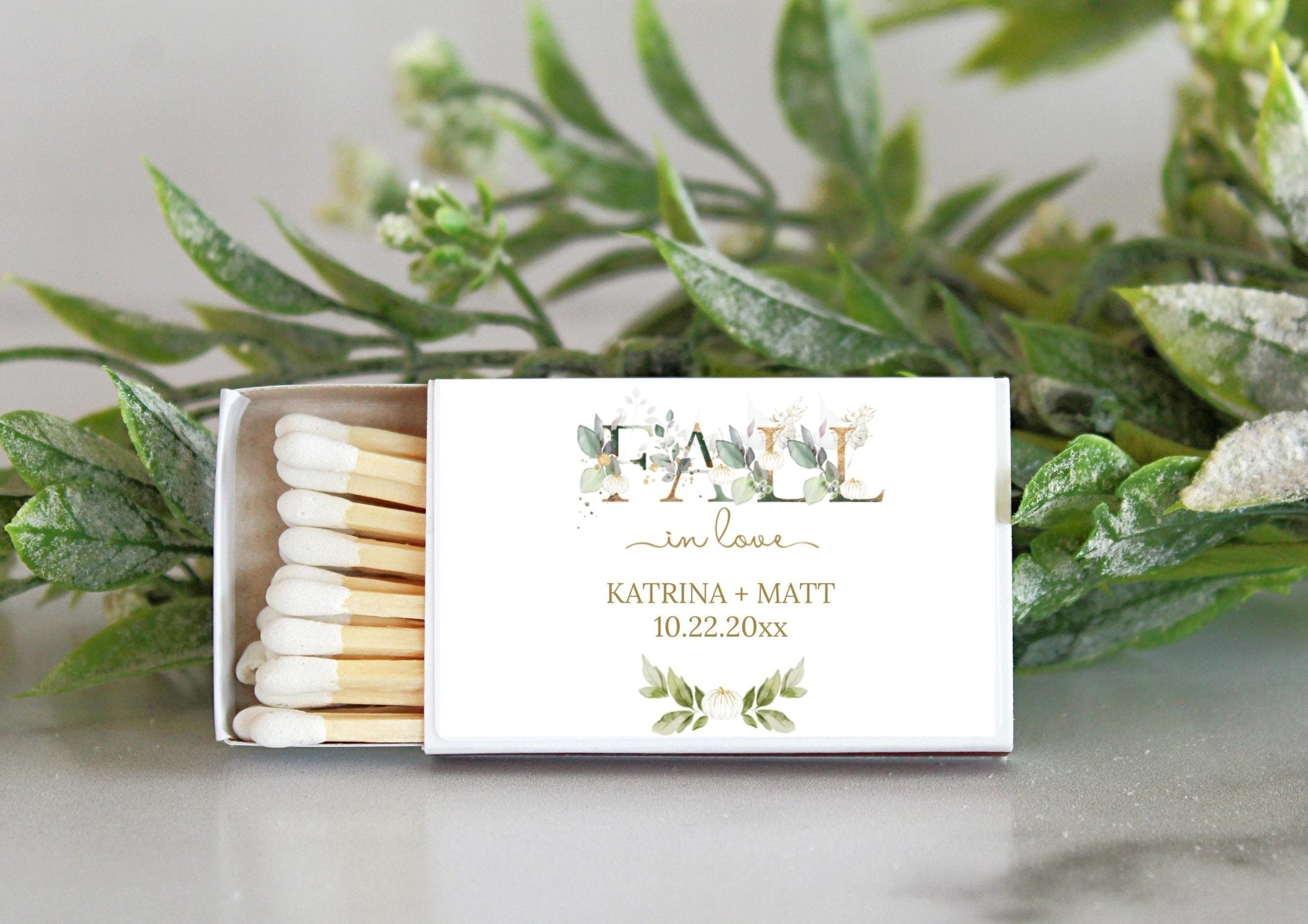 Fall In Love Wedding Match Boxes - Set of 10 - The Dancing Wick