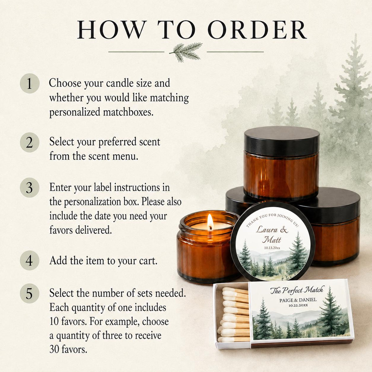 Forest Wedding Ambers – Set of 10 - The Dancing Wick