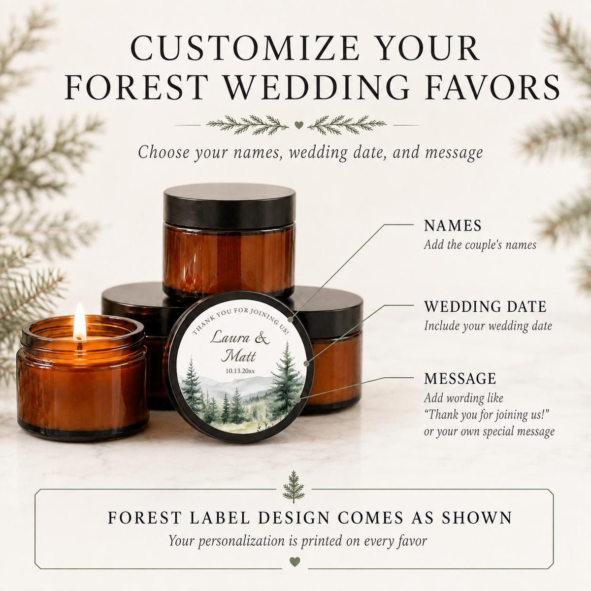 Forest Wedding Ambers – Set of 10 - The Dancing Wick