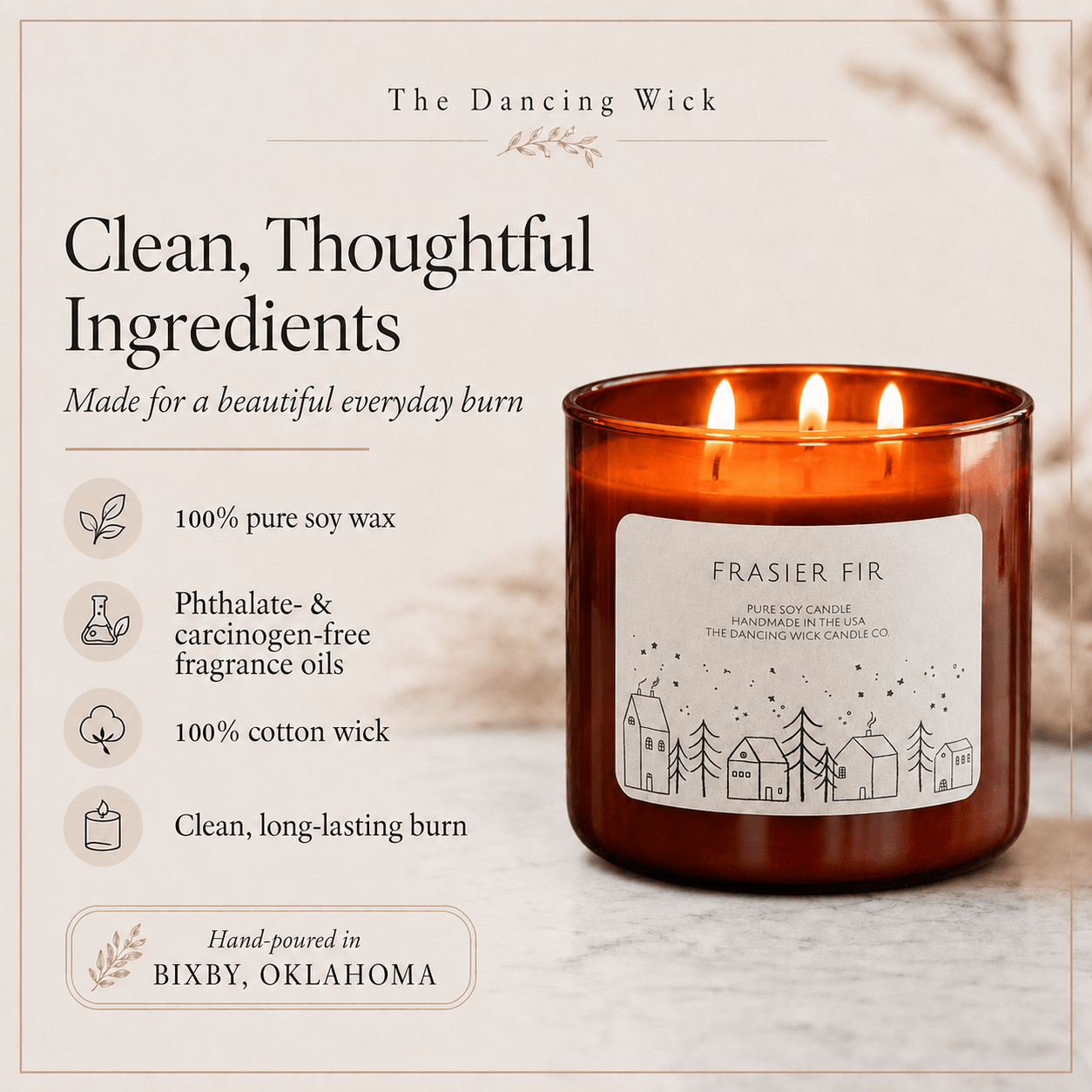 Frasier Fir - 3 Wick Christmas Tumbler Candle - The Dancing Wick