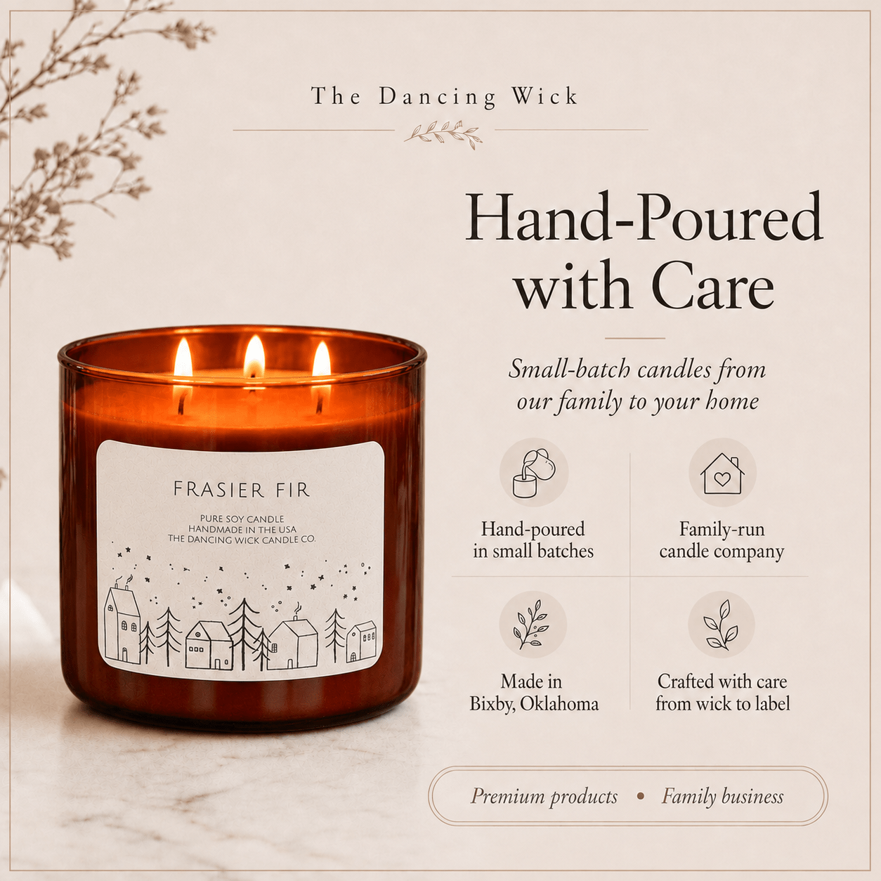 Frasier Fir - 3 Wick Christmas Tumbler Candle - The Dancing Wick