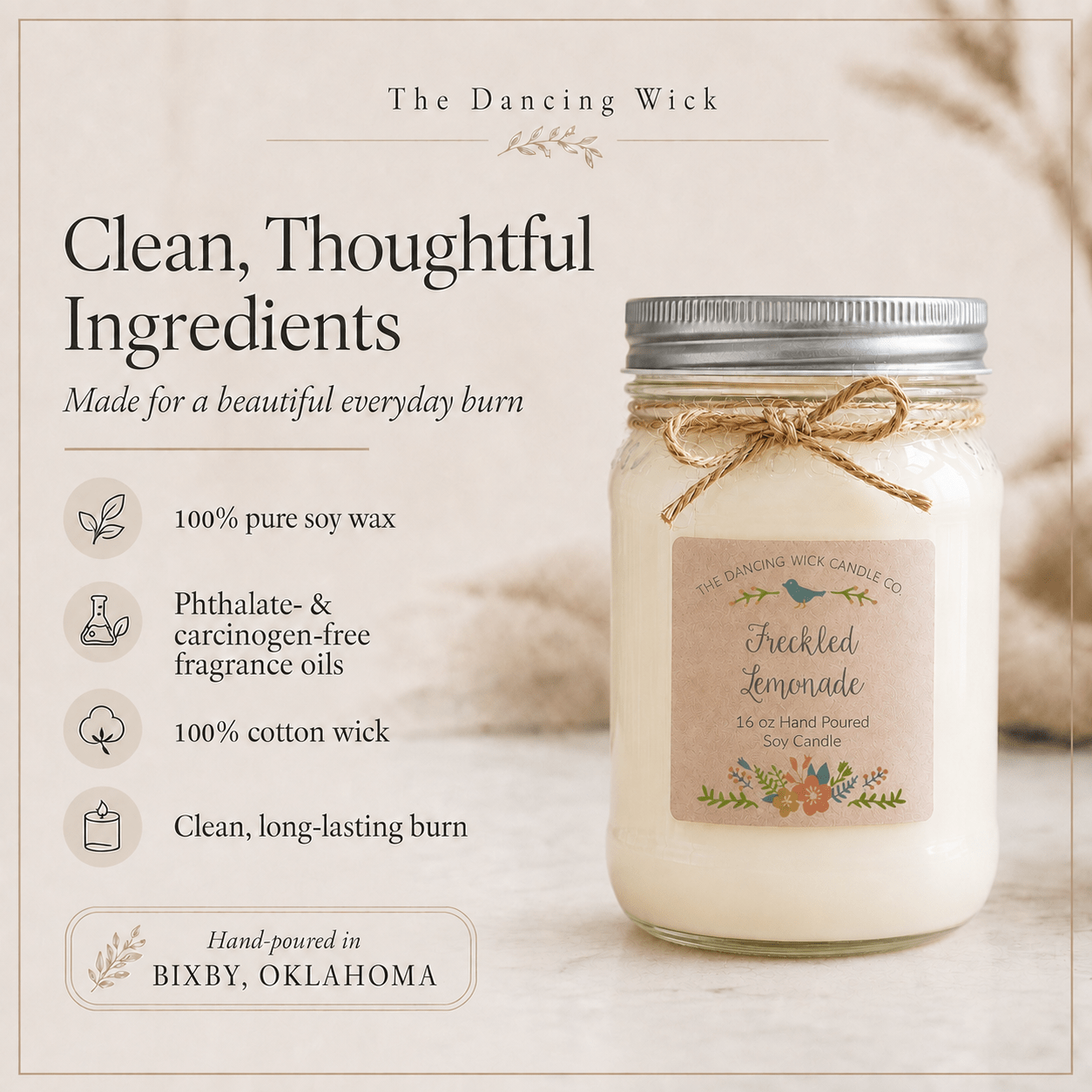 Freckled Lemonade - Spring TDW Candle - The Dancing Wick
