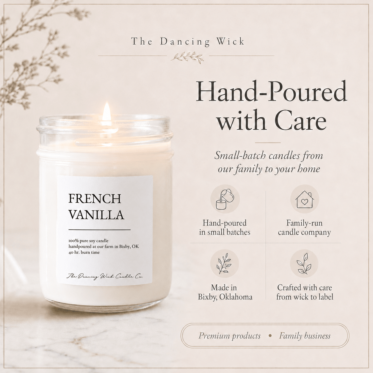 French Vanilla - TDW Signature Candle - The Dancing Wick