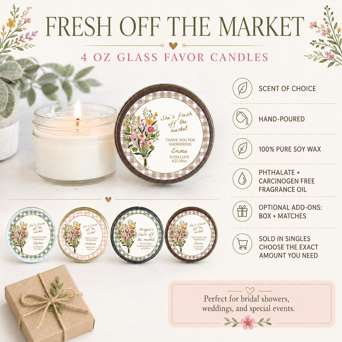 Fresh Off The Market Favors - The Dancing Wick