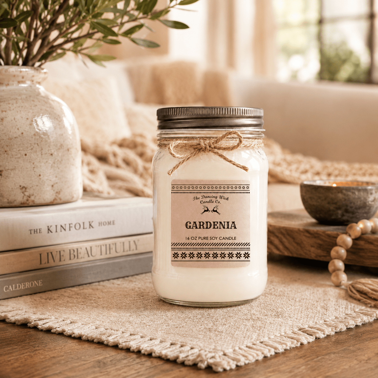 Gardenia - Kraft Winter Candle - The Dancing Wick