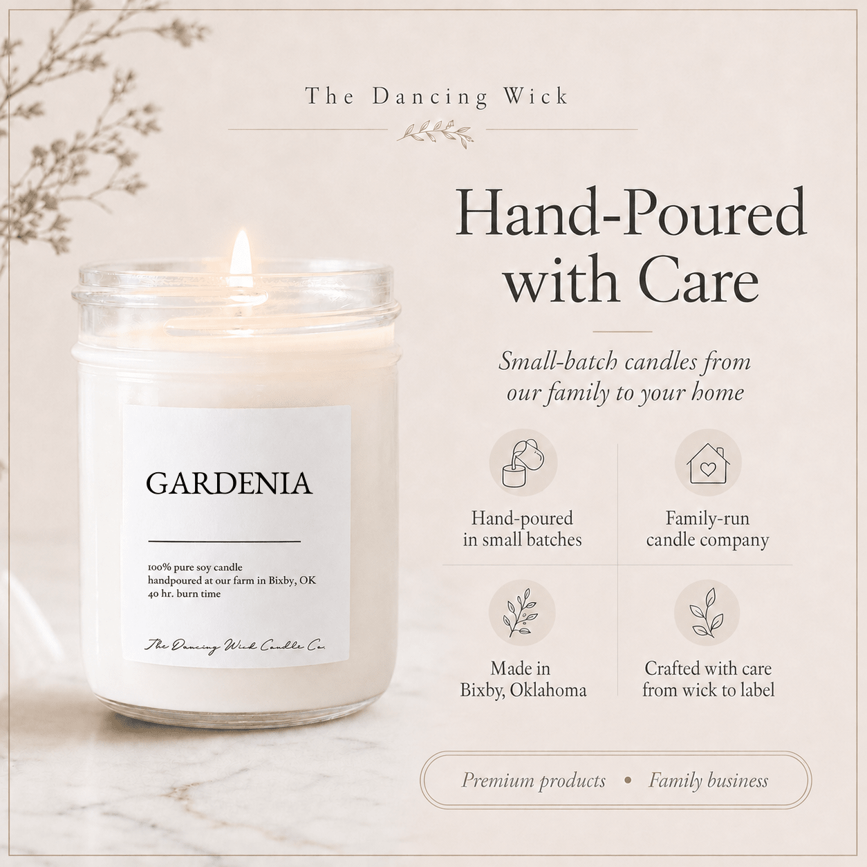 Gardenia - TDW Signature Candle - The Dancing Wick