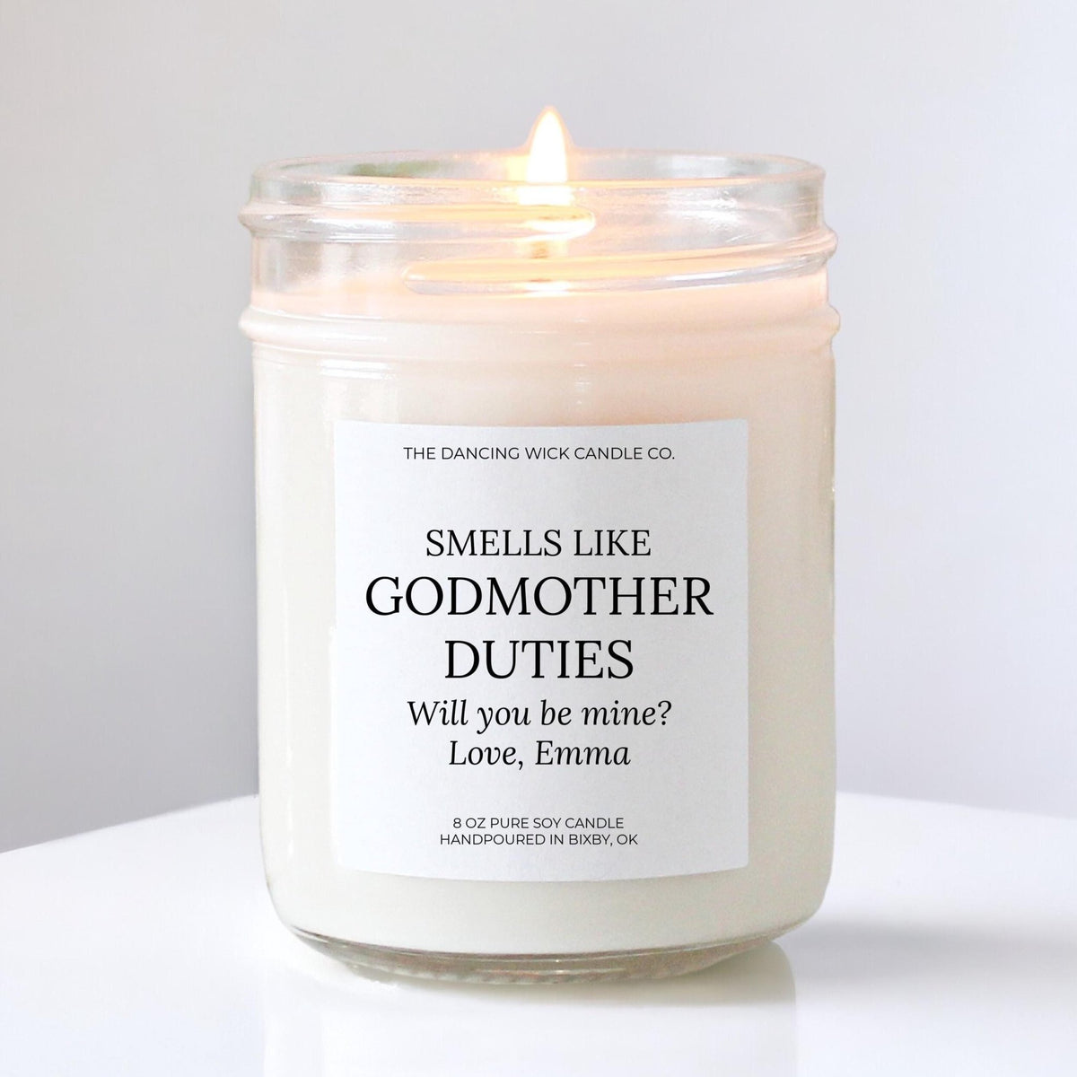 Godmother Duties Candle - The Dancing Wick