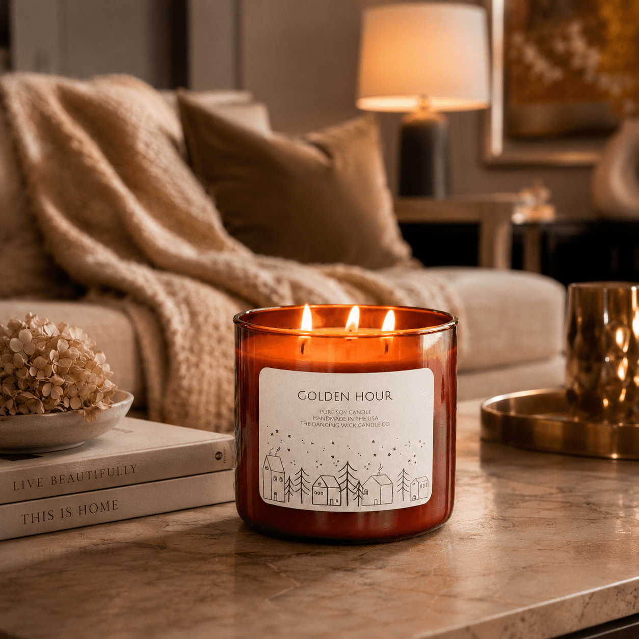 Golden Hour - 3 Wick Christmas Tumbler Candle - The Dancing Wick