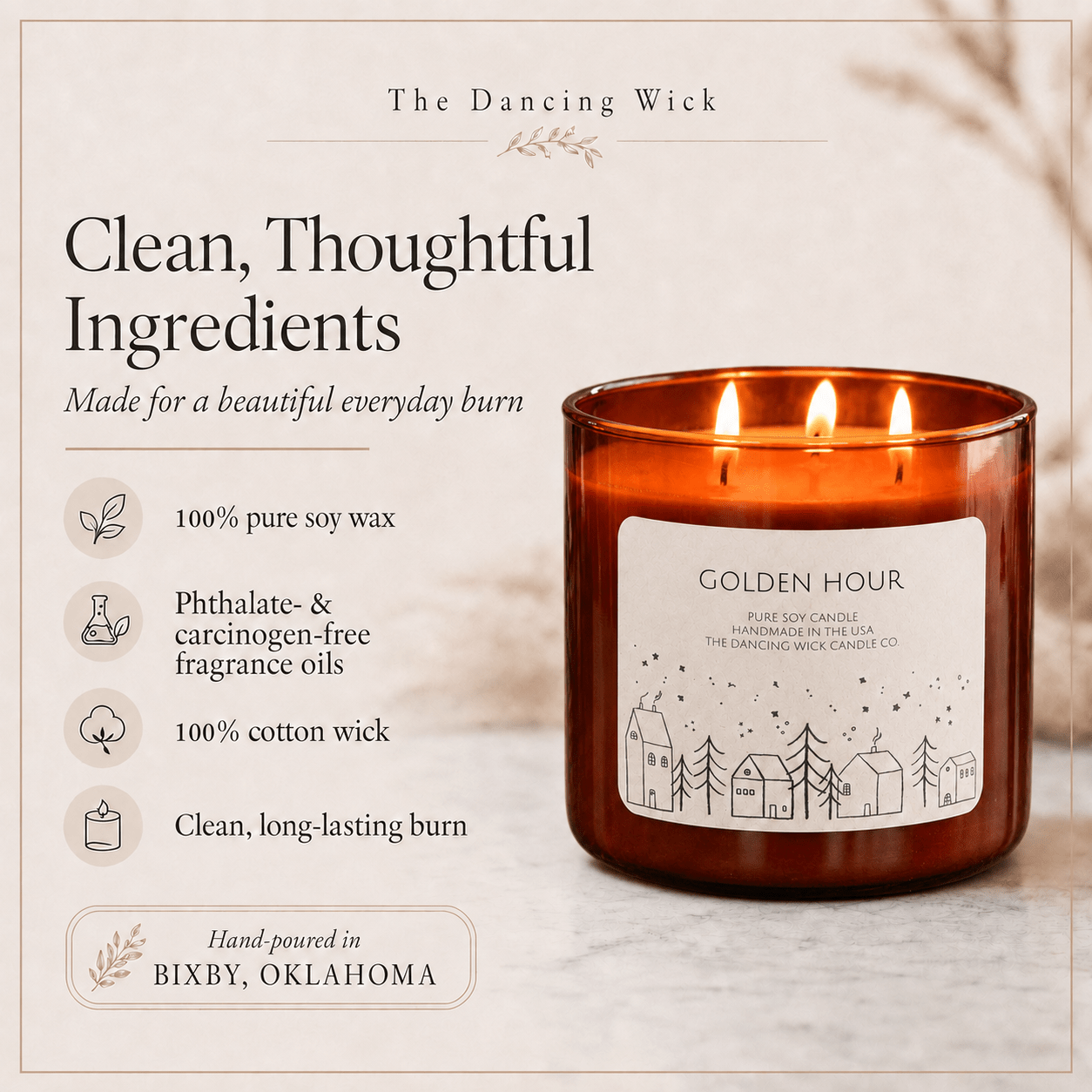 Golden Hour - 3 Wick Christmas Tumbler Candle - The Dancing Wick