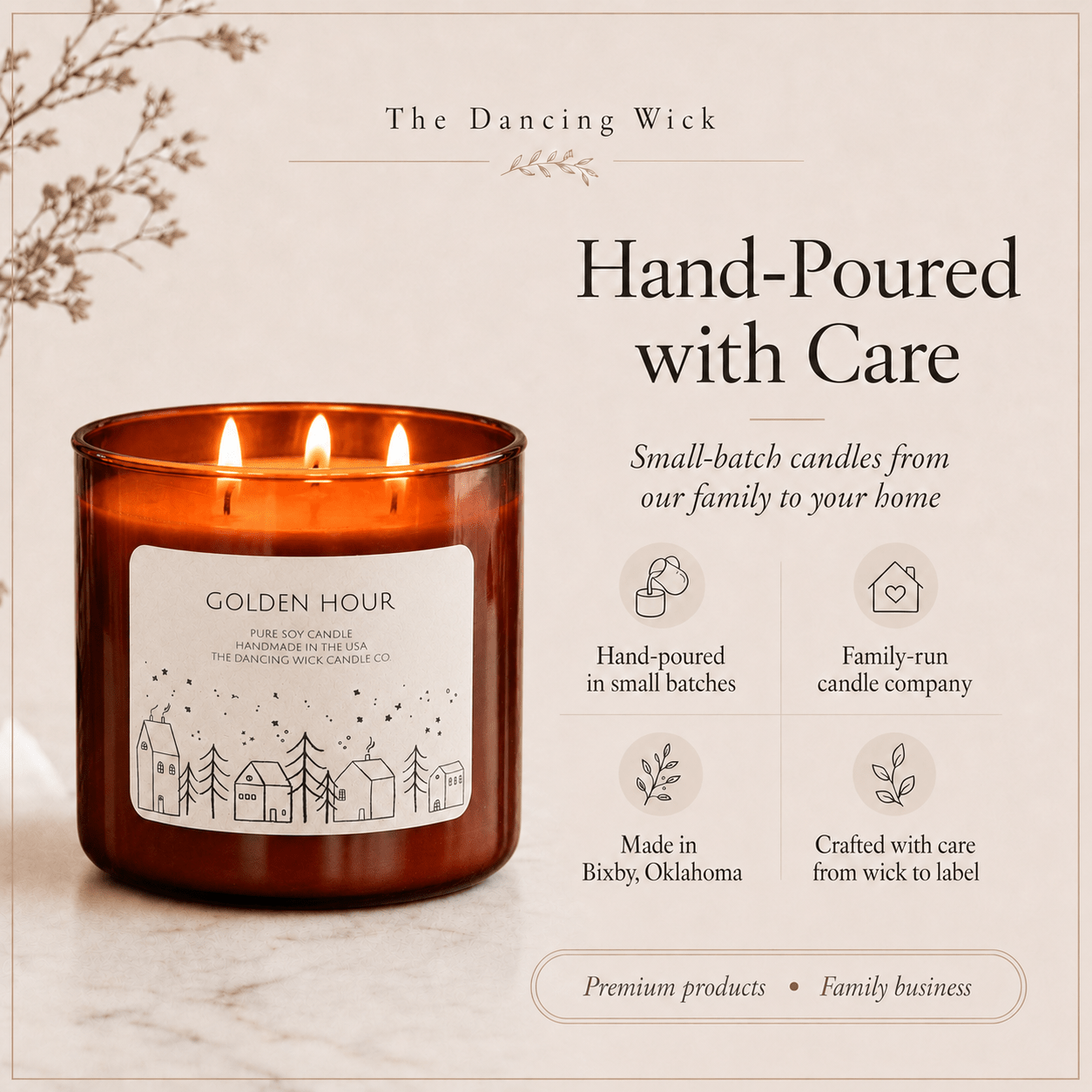 Golden Hour - 3 Wick Christmas Tumbler Candle - The Dancing Wick