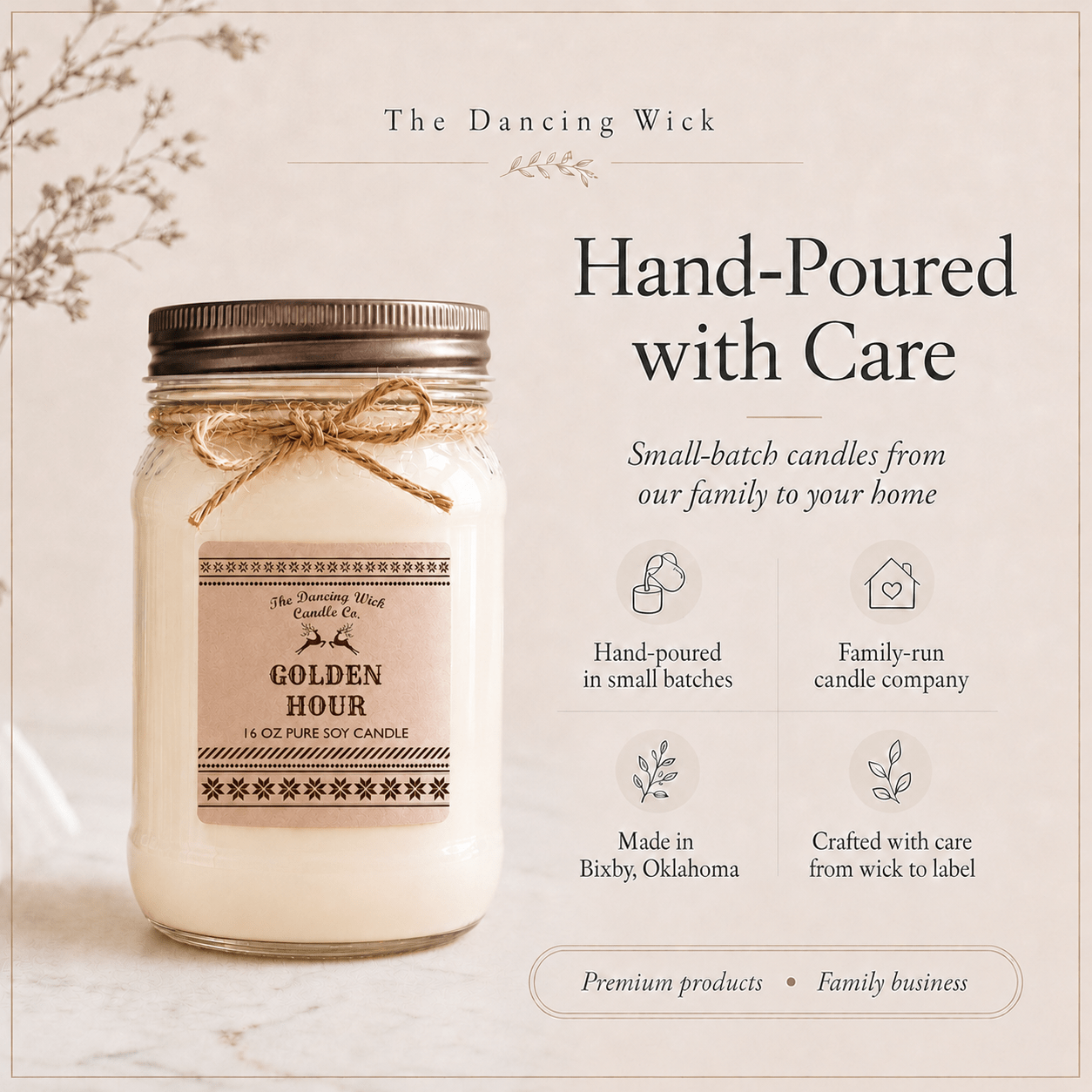 Golden Hour - Kraft Winter Candle - The Dancing Wick