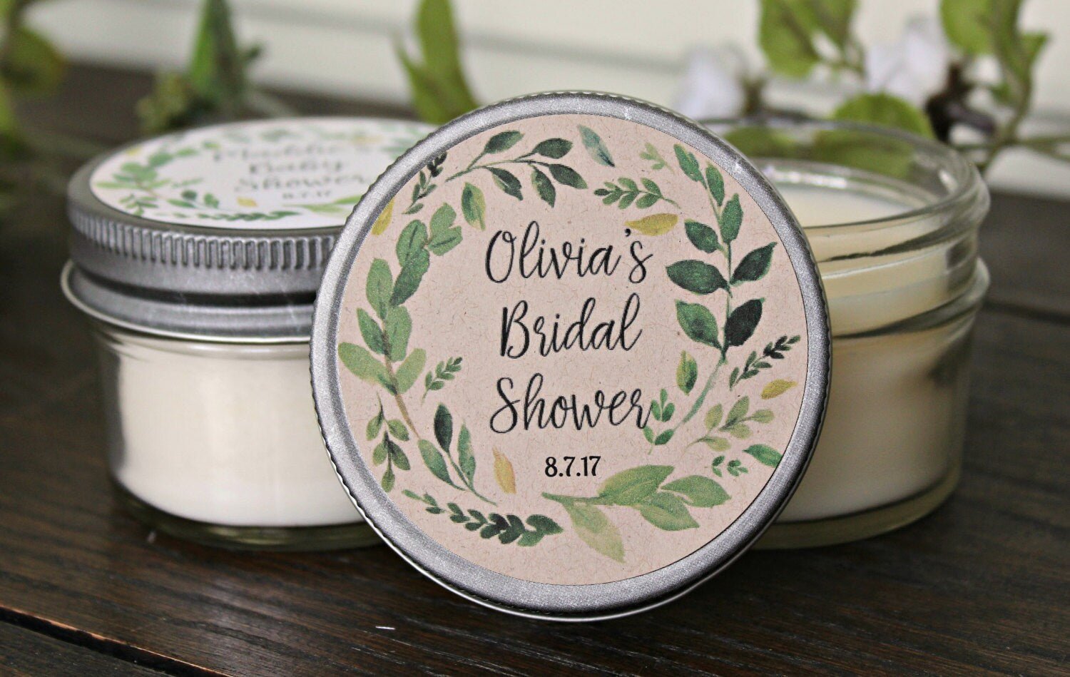 Greenery Baby Shower Favor - The Dancing Wick
