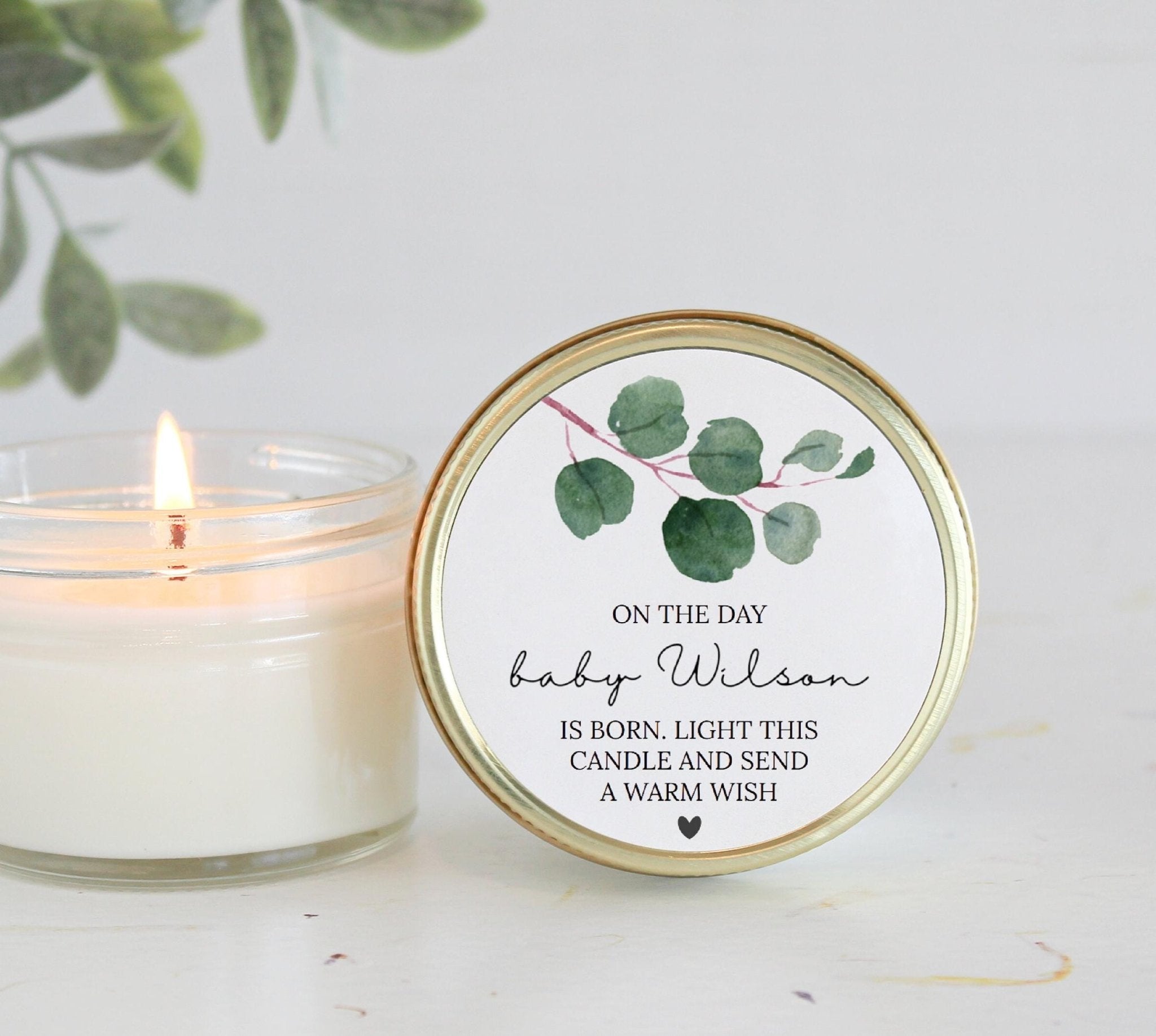 Greenery Baby Shower Poem Favor - The Dancing Wick