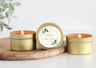 Greenery & Gold Baptism Tins - Set of 10 - The Dancing Wick