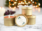 Greenery & Gold Baptism Tins - Set of 10 - The Dancing Wick