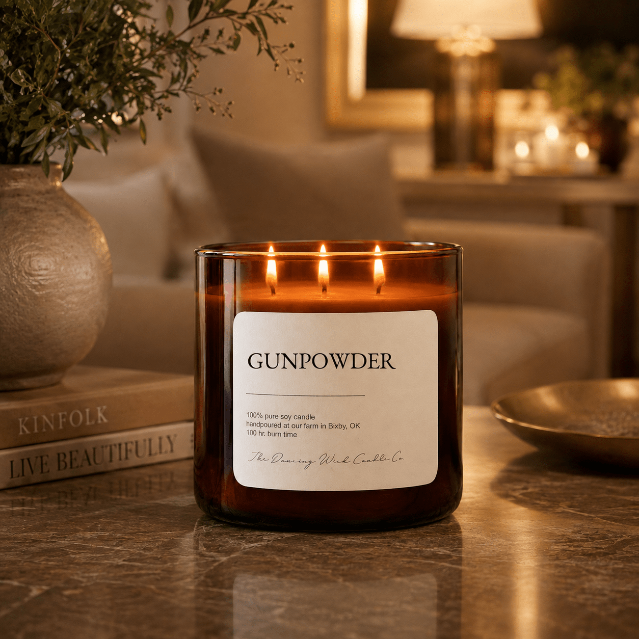 Gunpowder - 3 Wick Everyday Tumbler Candle - The Dancing Wick