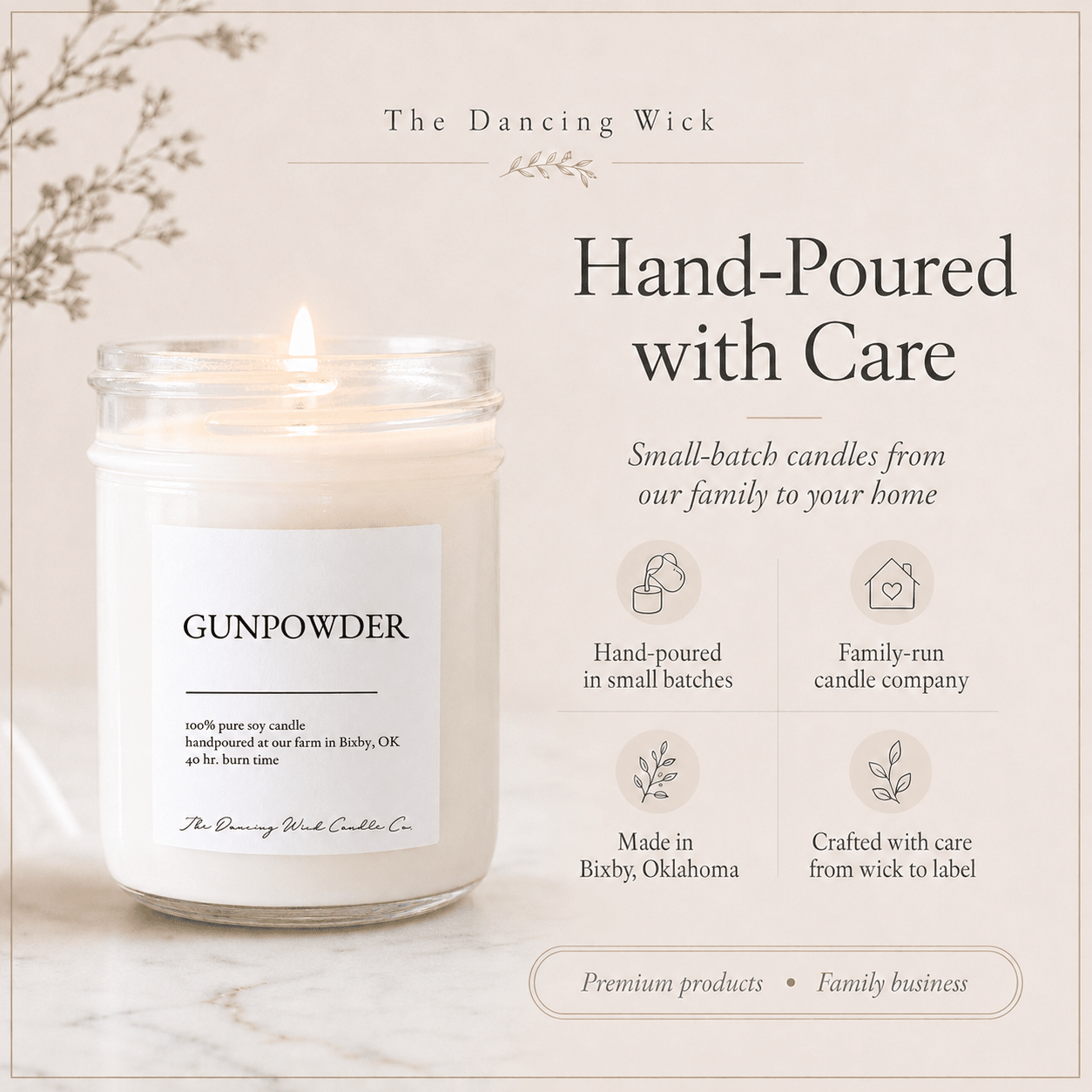 Gunpowder - TDW Signature Candle - The Dancing Wick