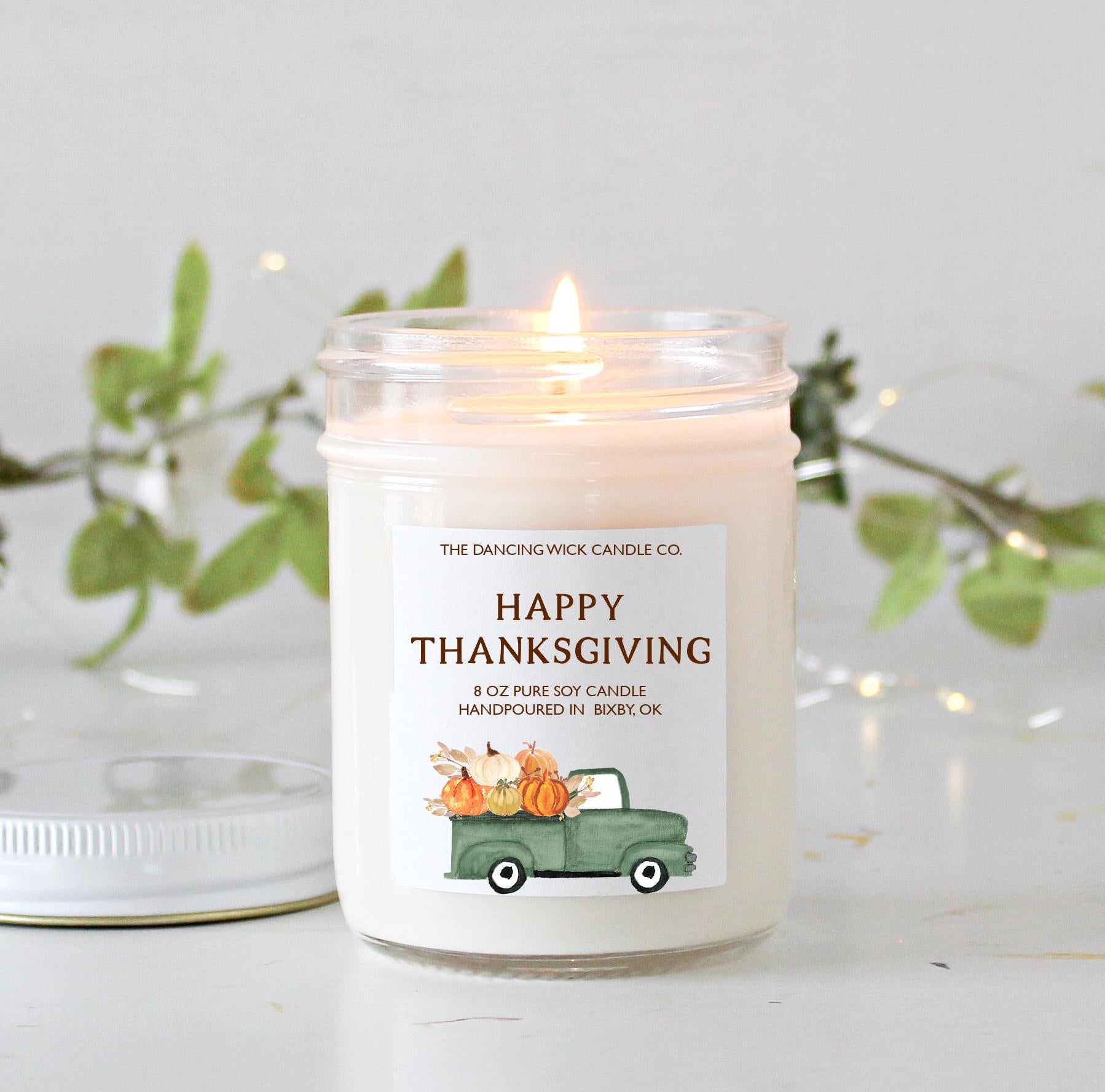 Happy Thanksgiving Truck Candle - The Dancing Wick