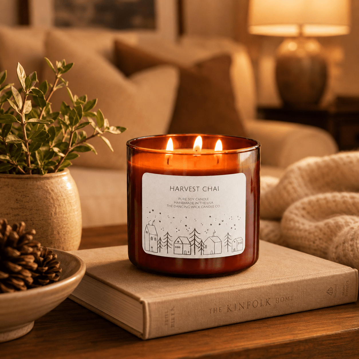 Harvest Chai - 3 Wick Christmas Tumbler Candle - The Dancing Wick