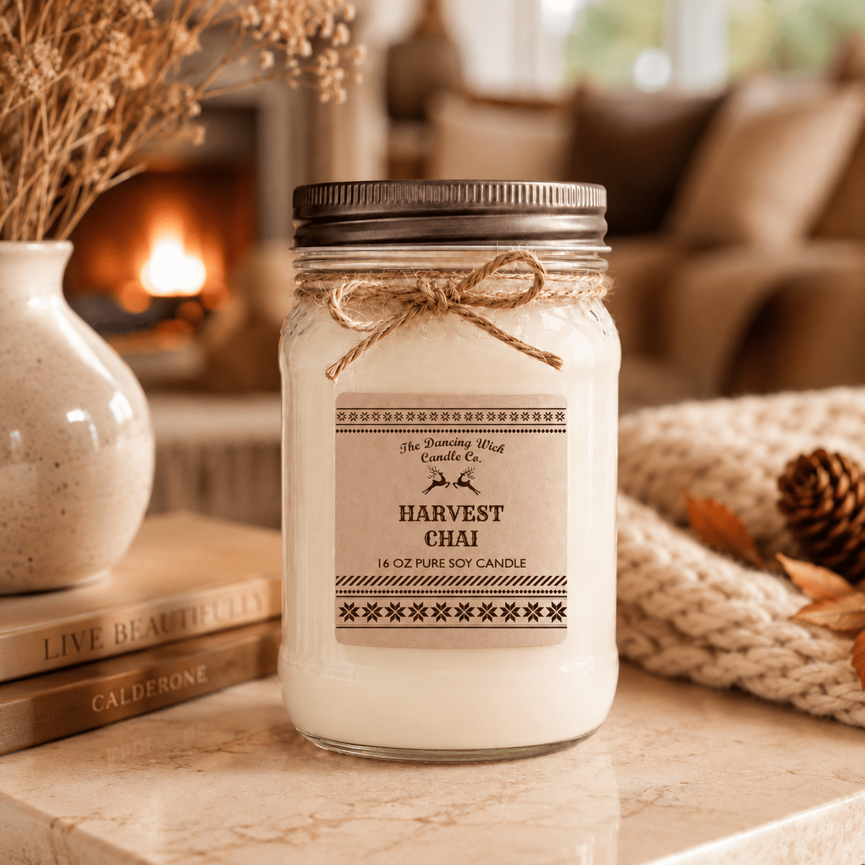 Hearthside - Kraft Winter Candle - The Dancing Wick