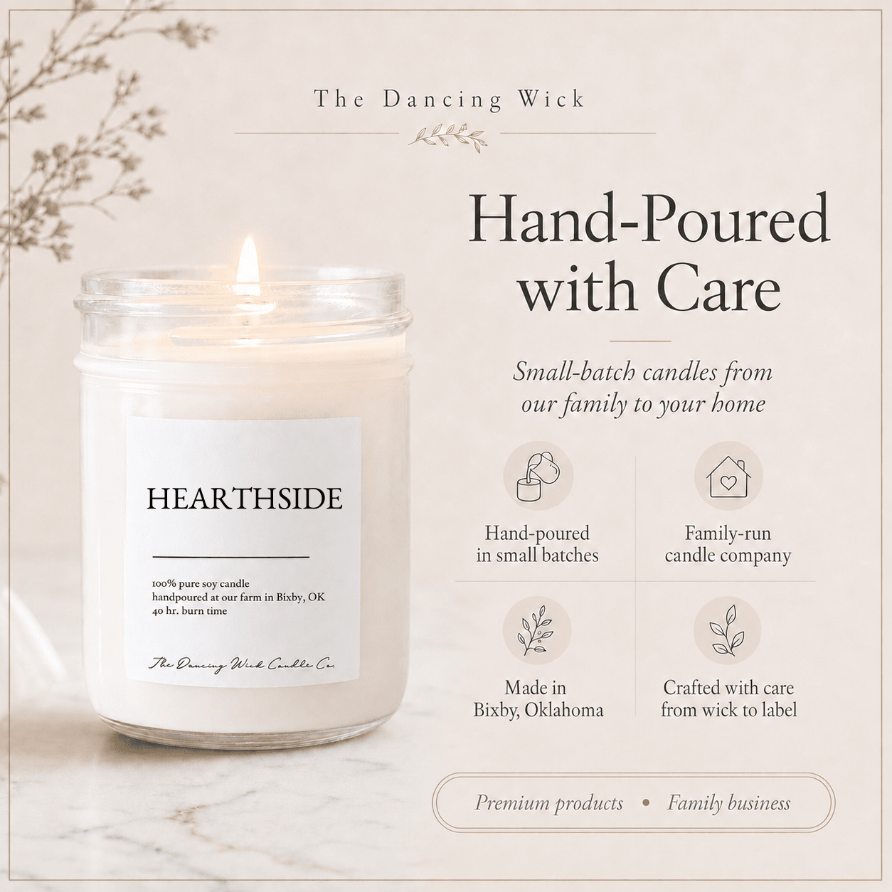 Hearthside - TDW Signature Candle - The Dancing Wick