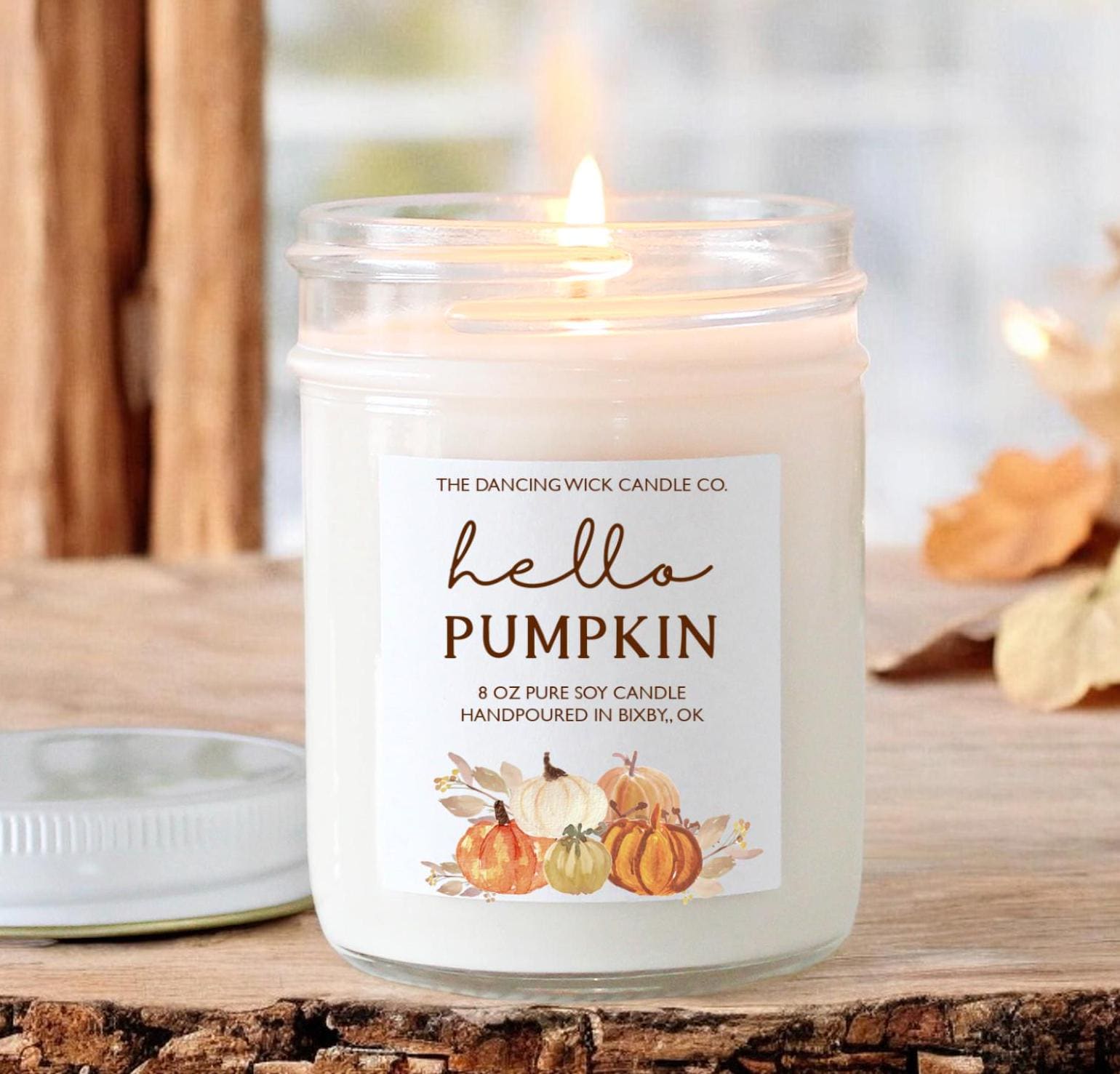 Hello Pumpkin Fall Candle - The Dancing Wick
