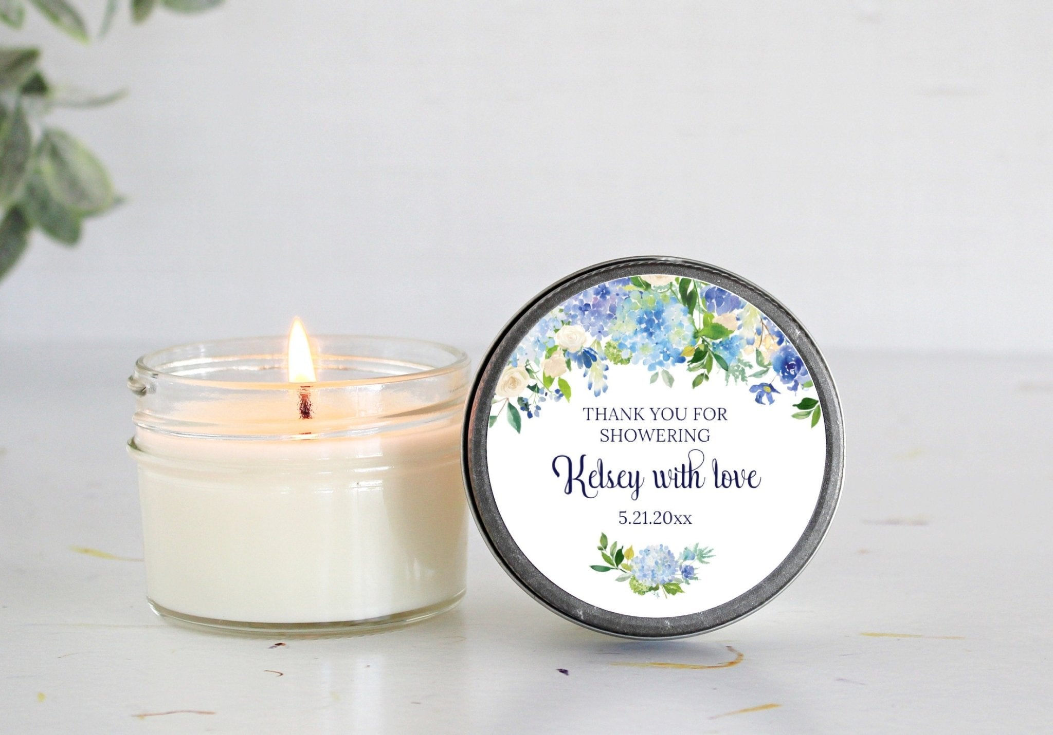 Hydrangea Bridal Shower Favors - The Dancing Wick