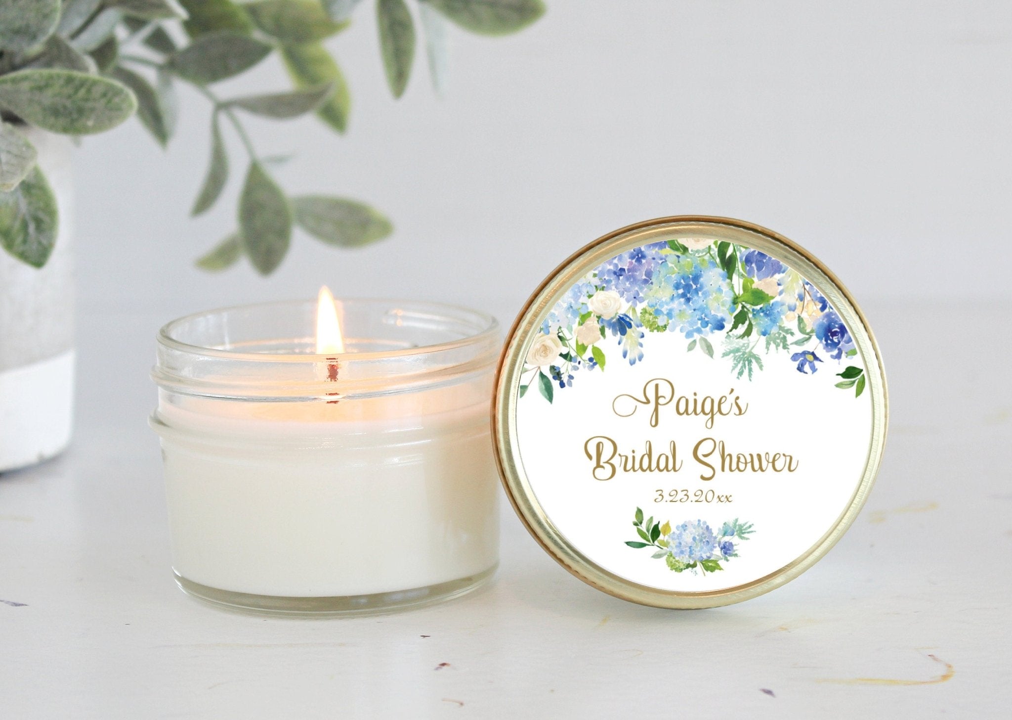 Hydrangea Bridal Shower Favors - The Dancing Wick