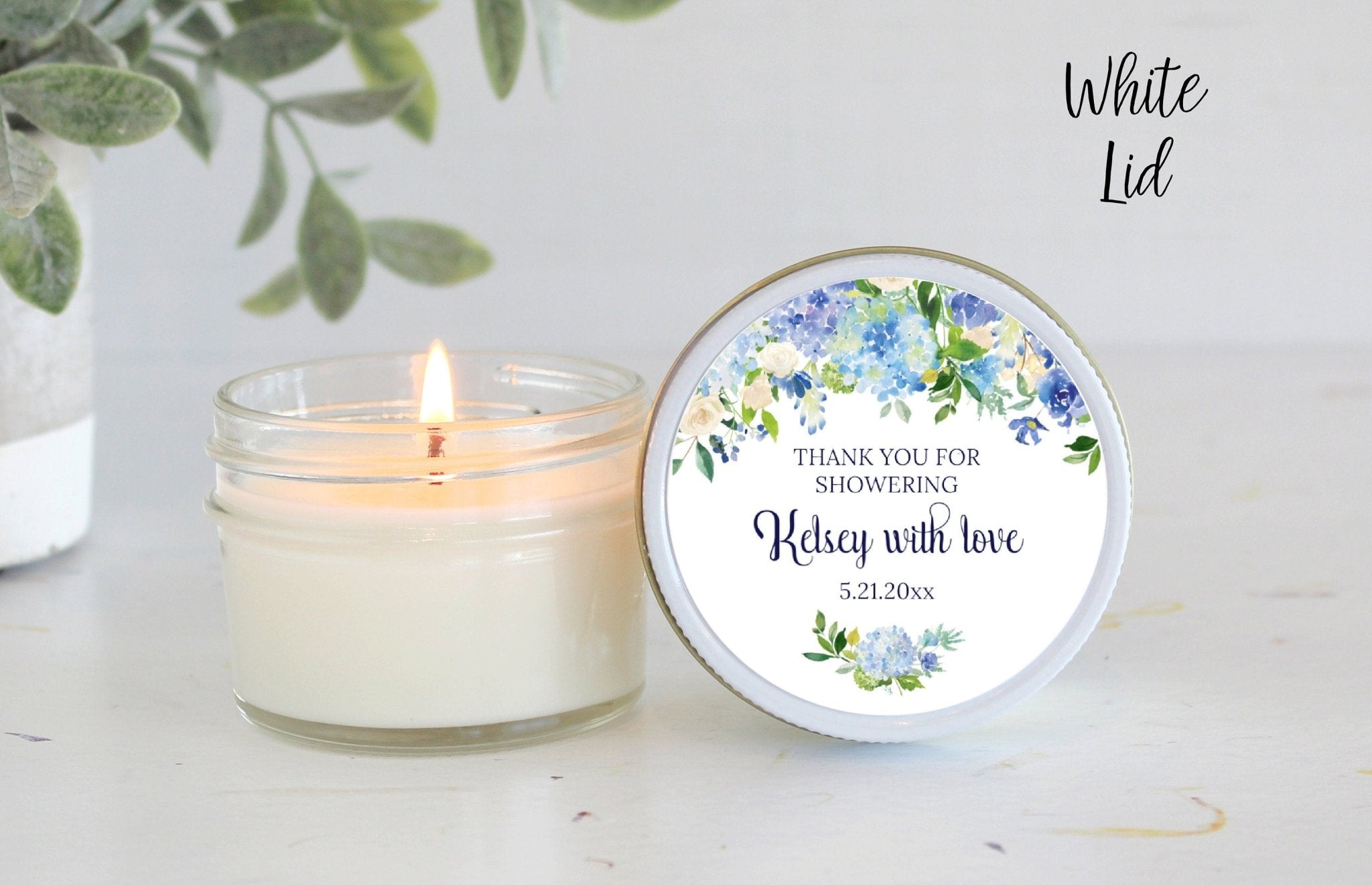 Hydrangea Bridal Shower Favors - The Dancing Wick