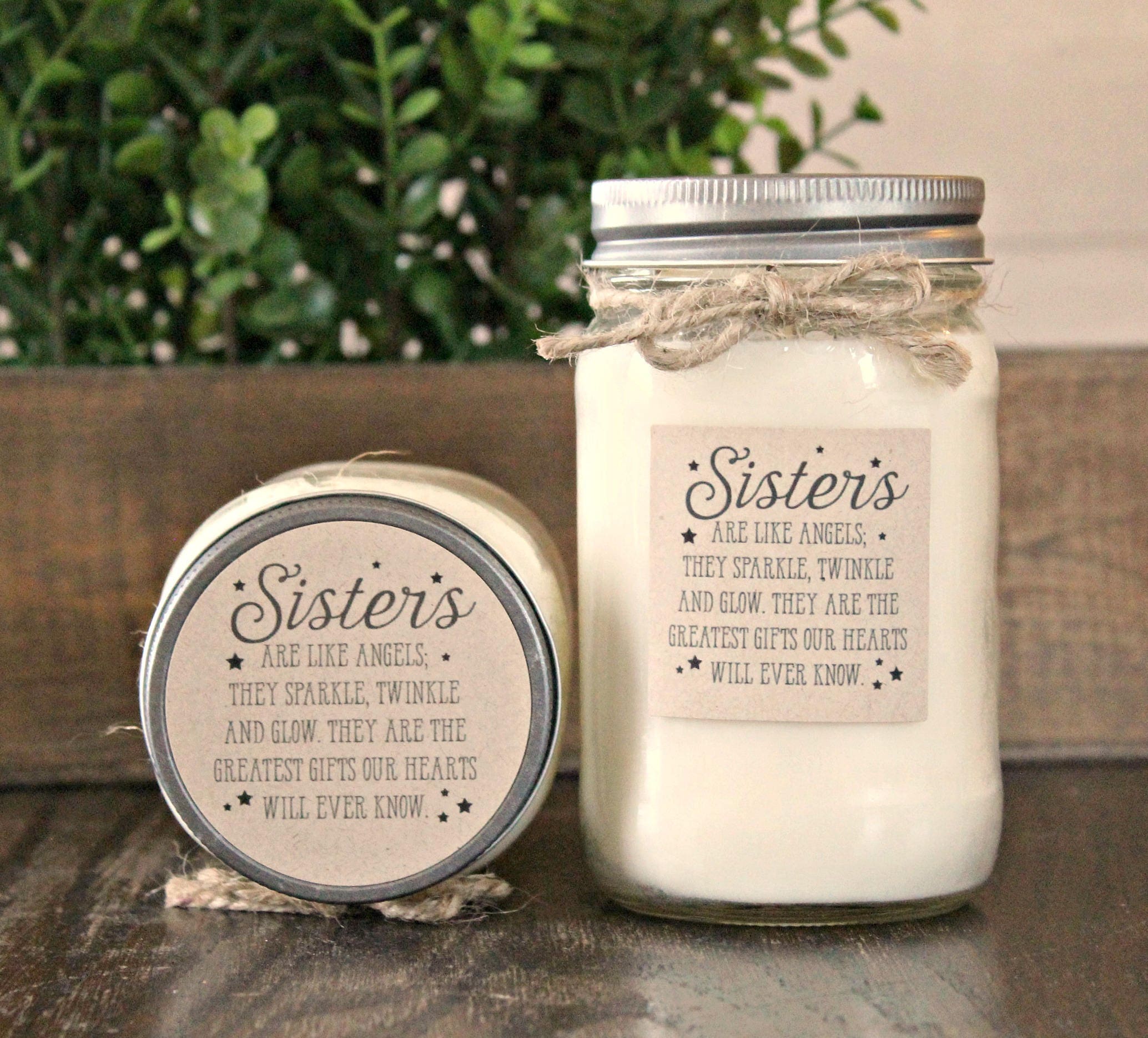 Sister Gift Candle / Personalized Sister Gift / 16 oz Soy Candle / Personalized Gift for her / Sisters are like angels /