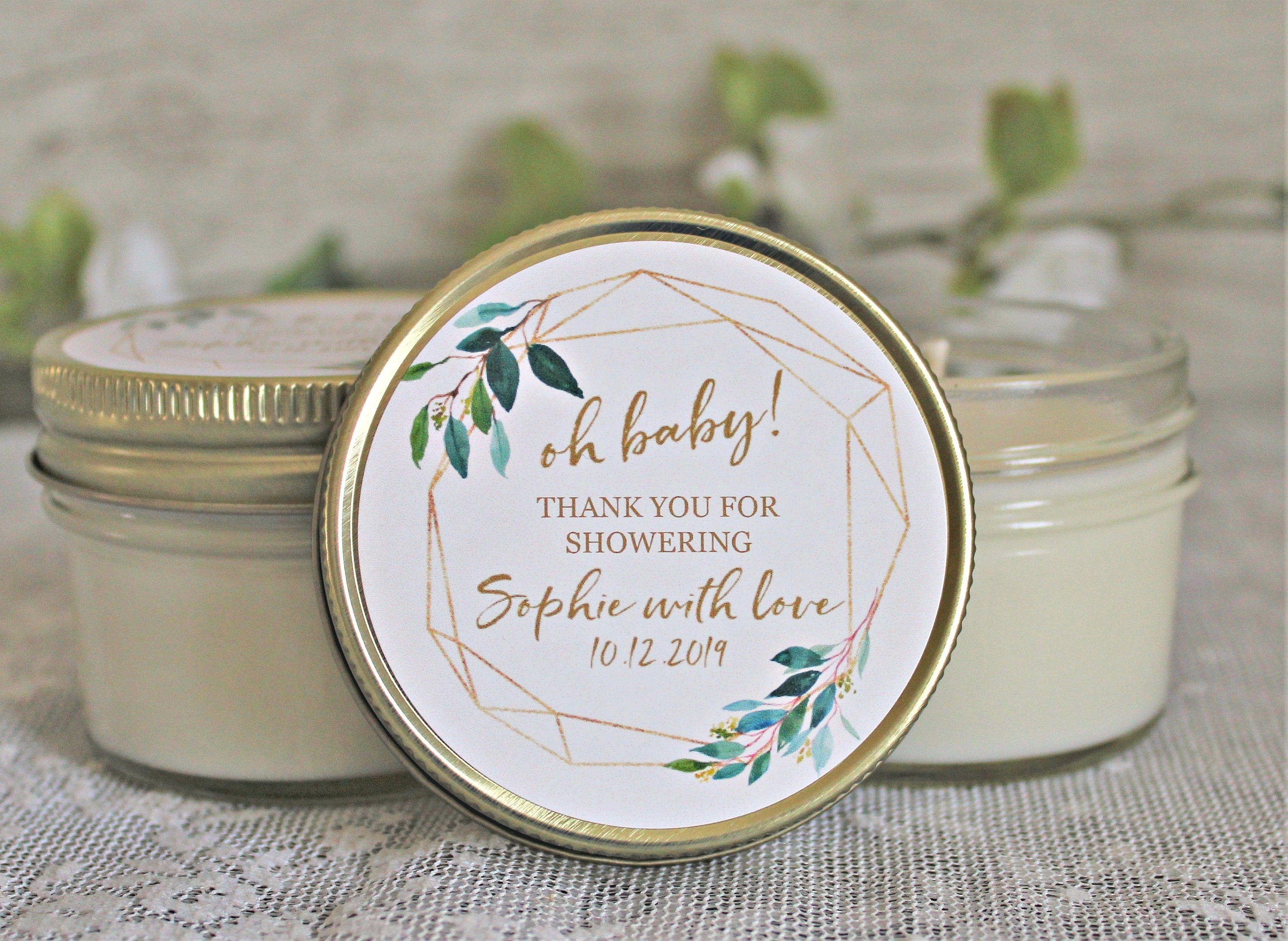 Gold & Greenery Baby Shower Favors