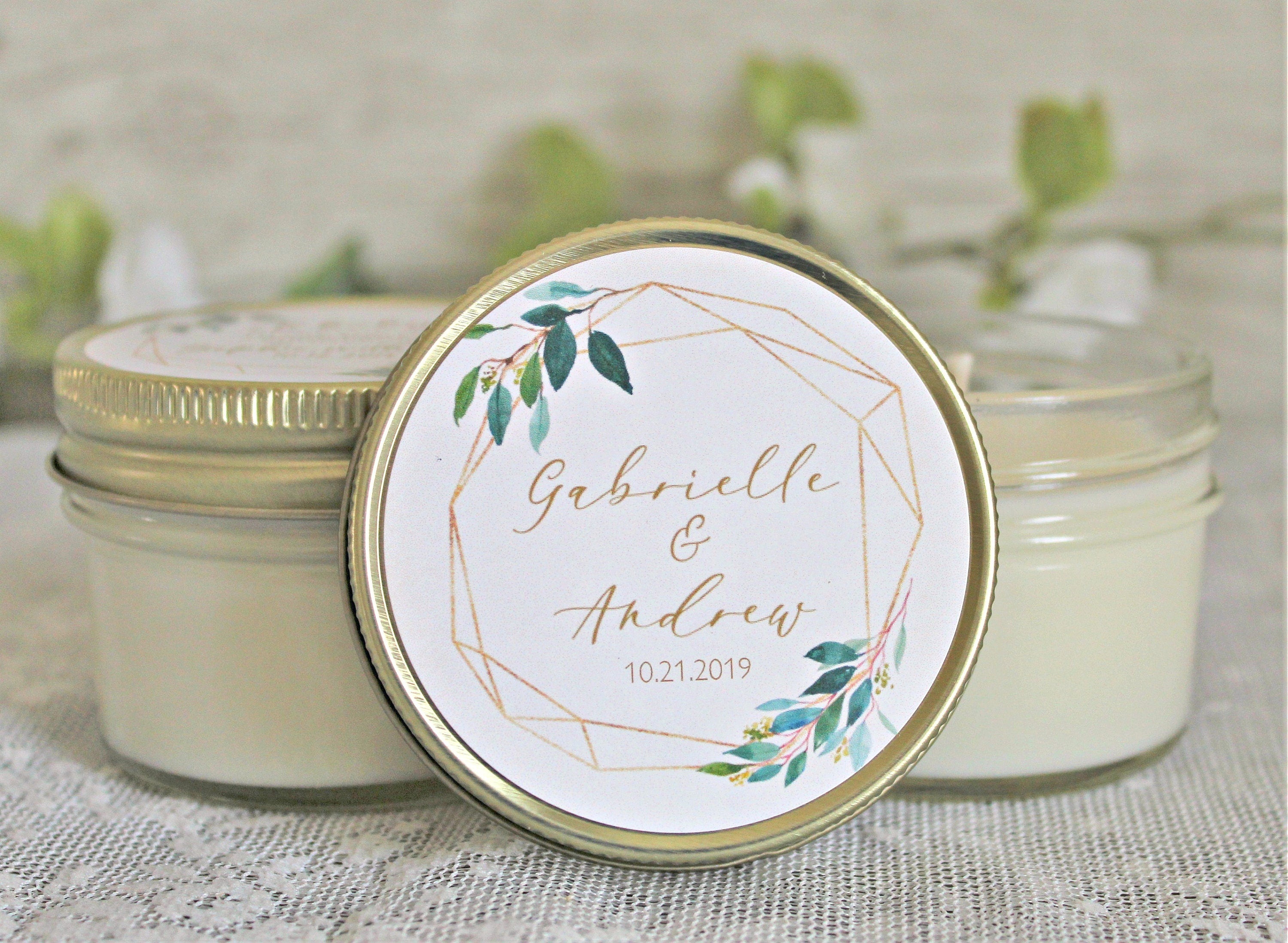 Greenery & Gold Wedding Favor