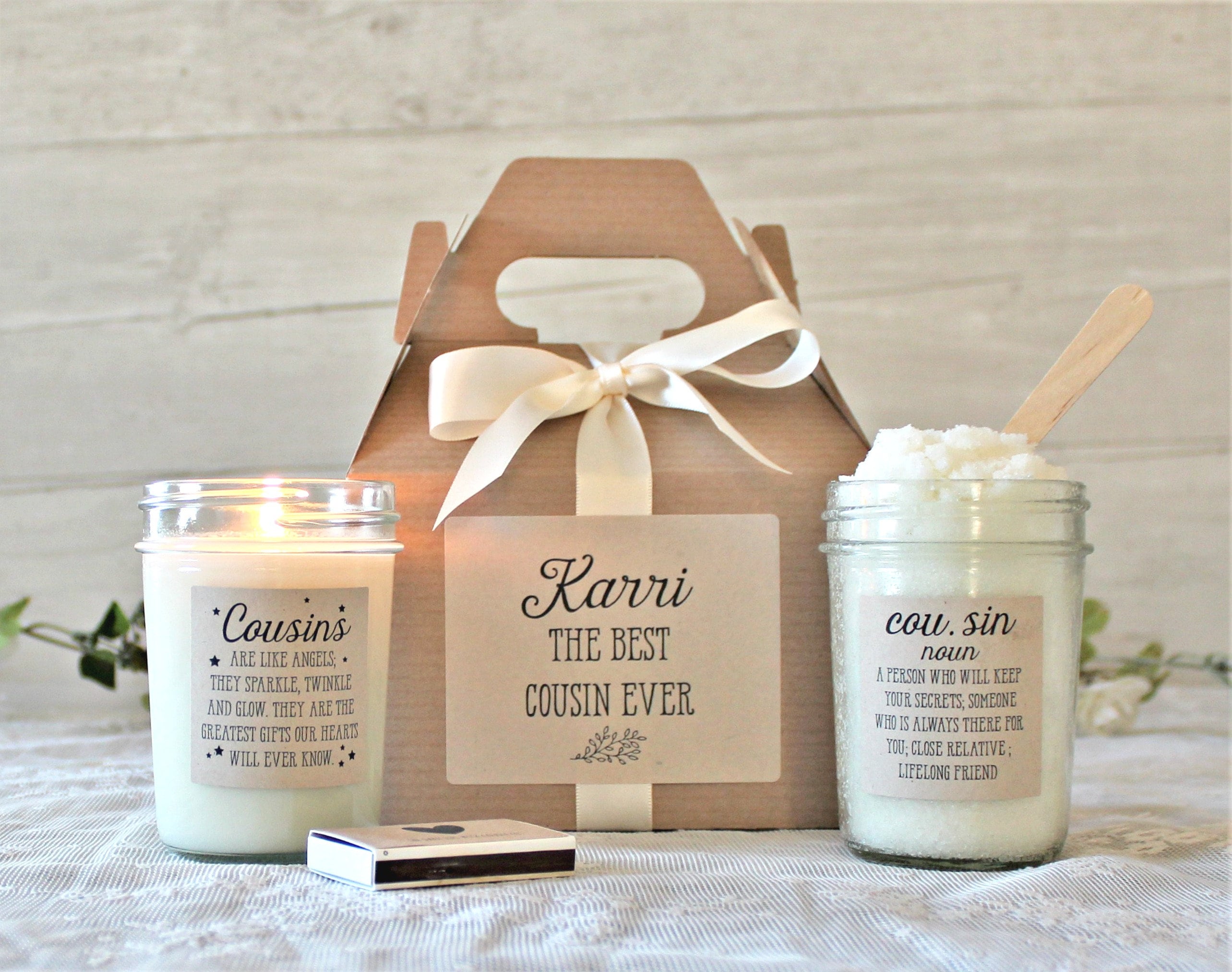 Gift for Cousin / Personalized Cousin Gift Box / Best Cousin Ever Gift / Cousin Birthday Gift / Cousin noun / Gift for Her / Spa Gift Set