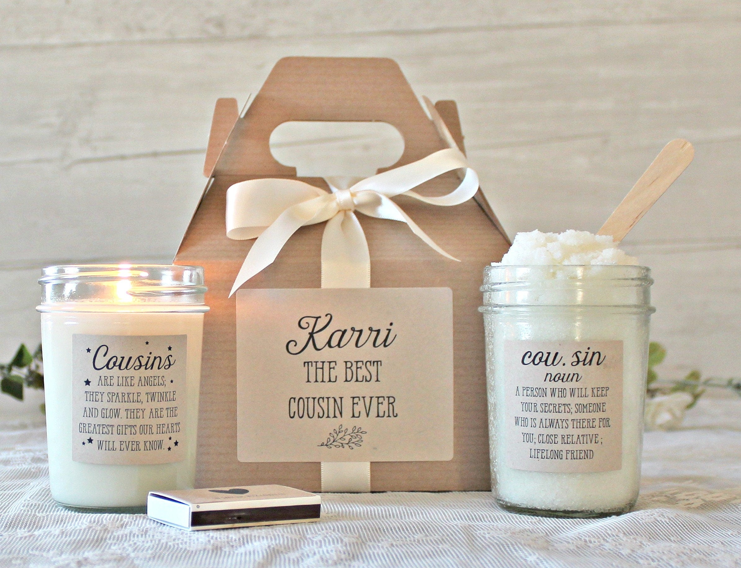 Gift for Cousin / Personalized Cousin Gift Box / Best Cousin Ever Gift / Cousin Birthday Gift / Cousin noun / Gift for Her / Spa Gift Set