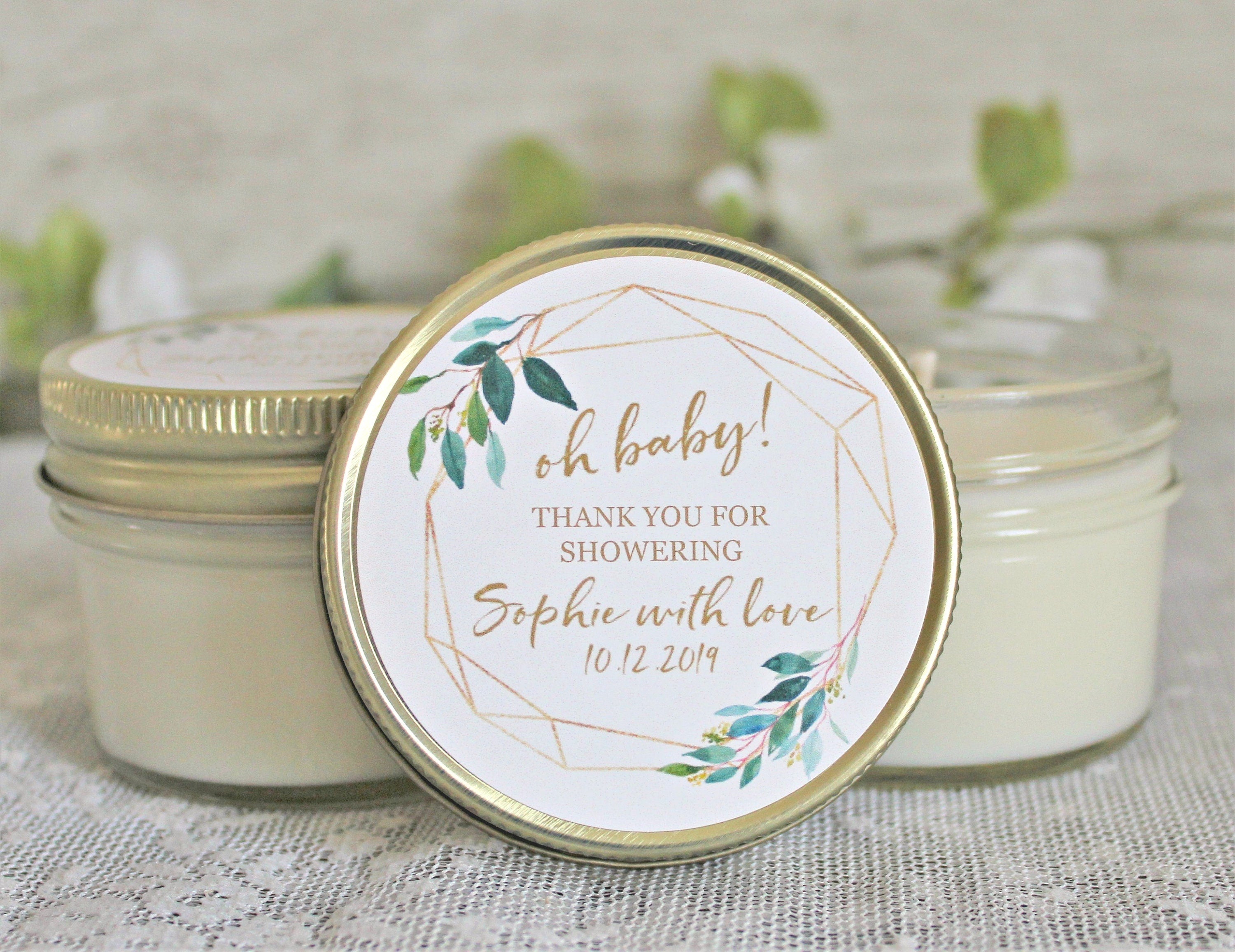 Gold & Greenery Baby Shower Favors