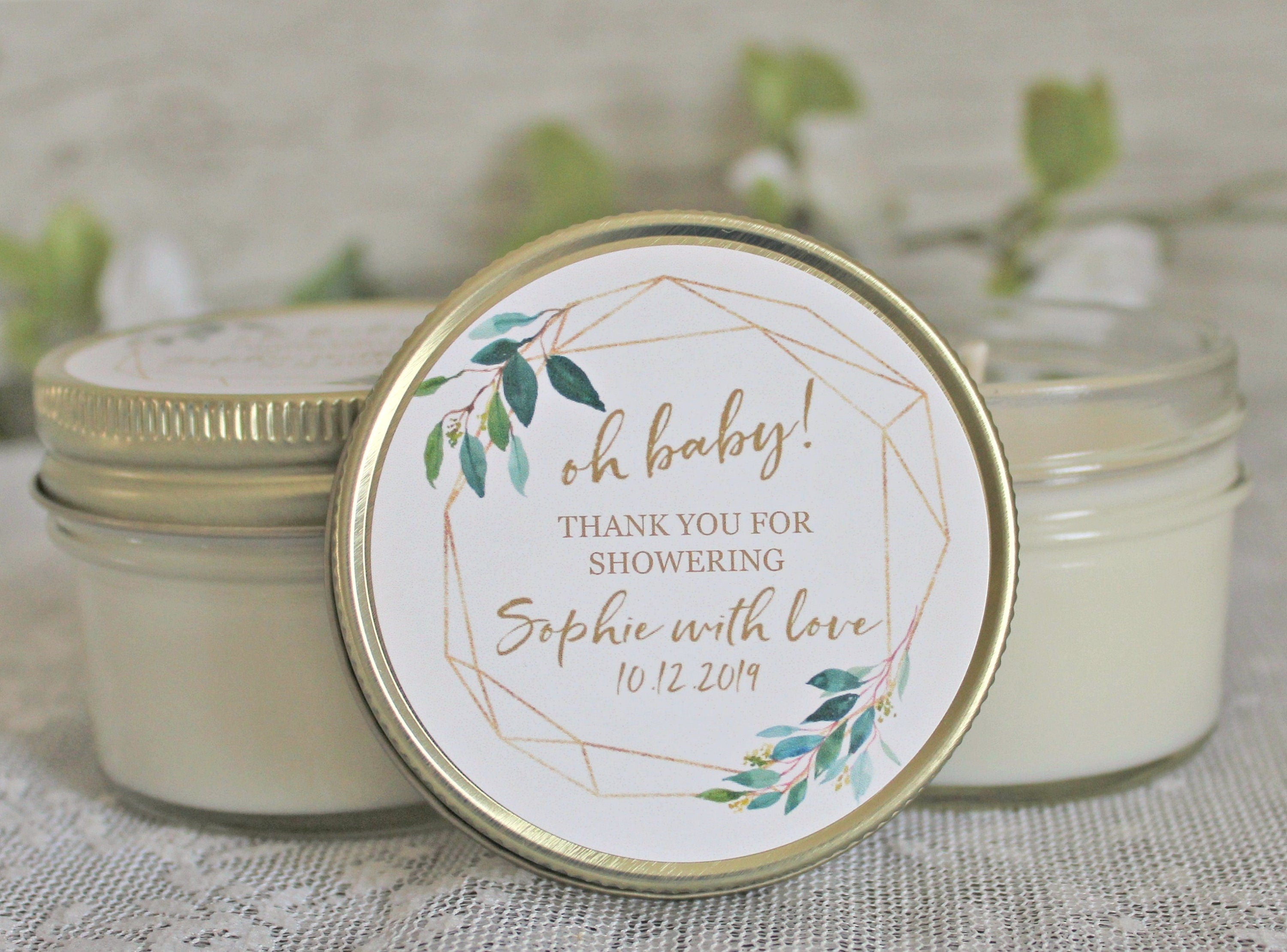 Gold & Greenery Baby Shower Favors