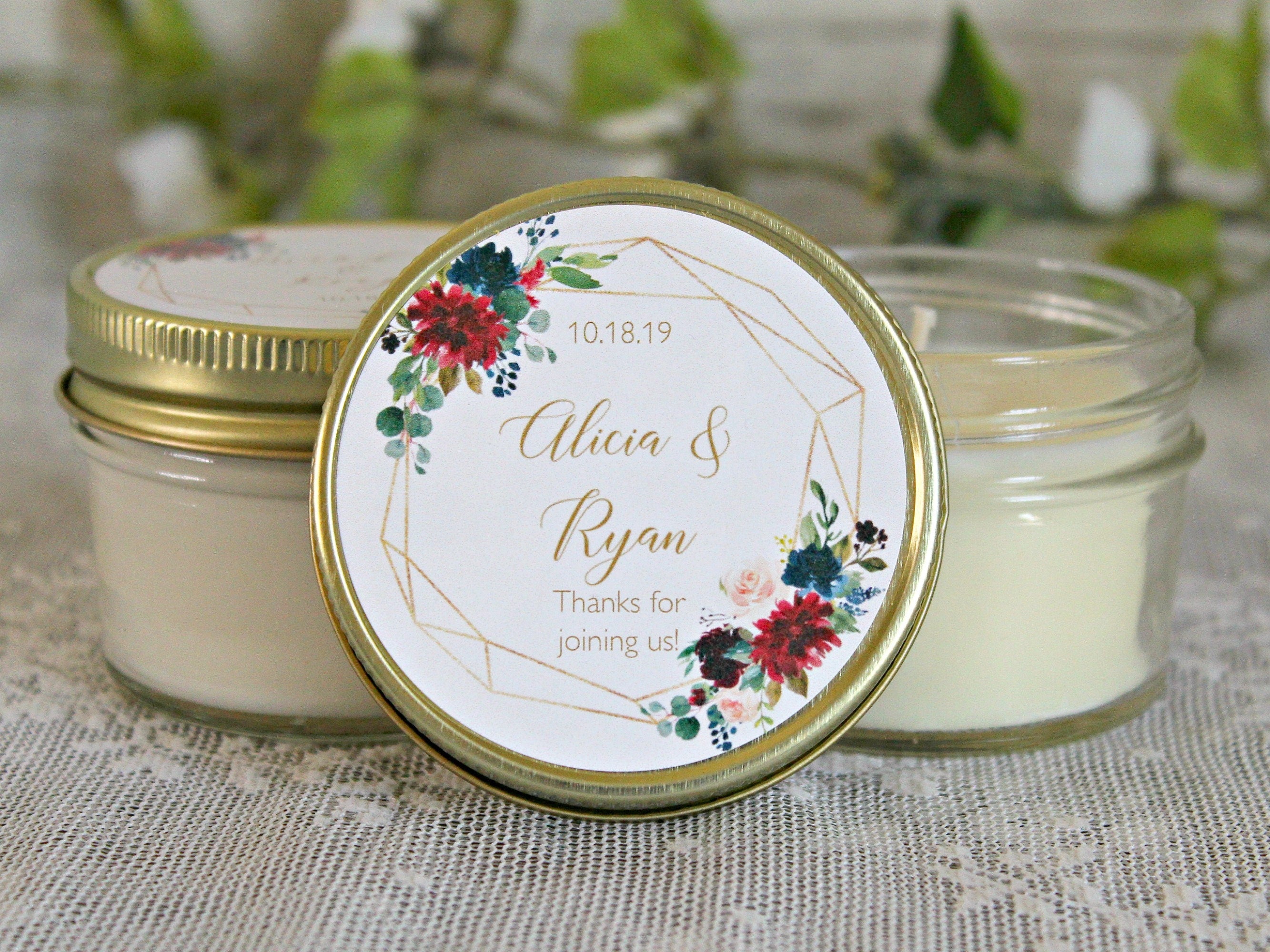 Navy, Burgundy & Gold Wedding Favor
