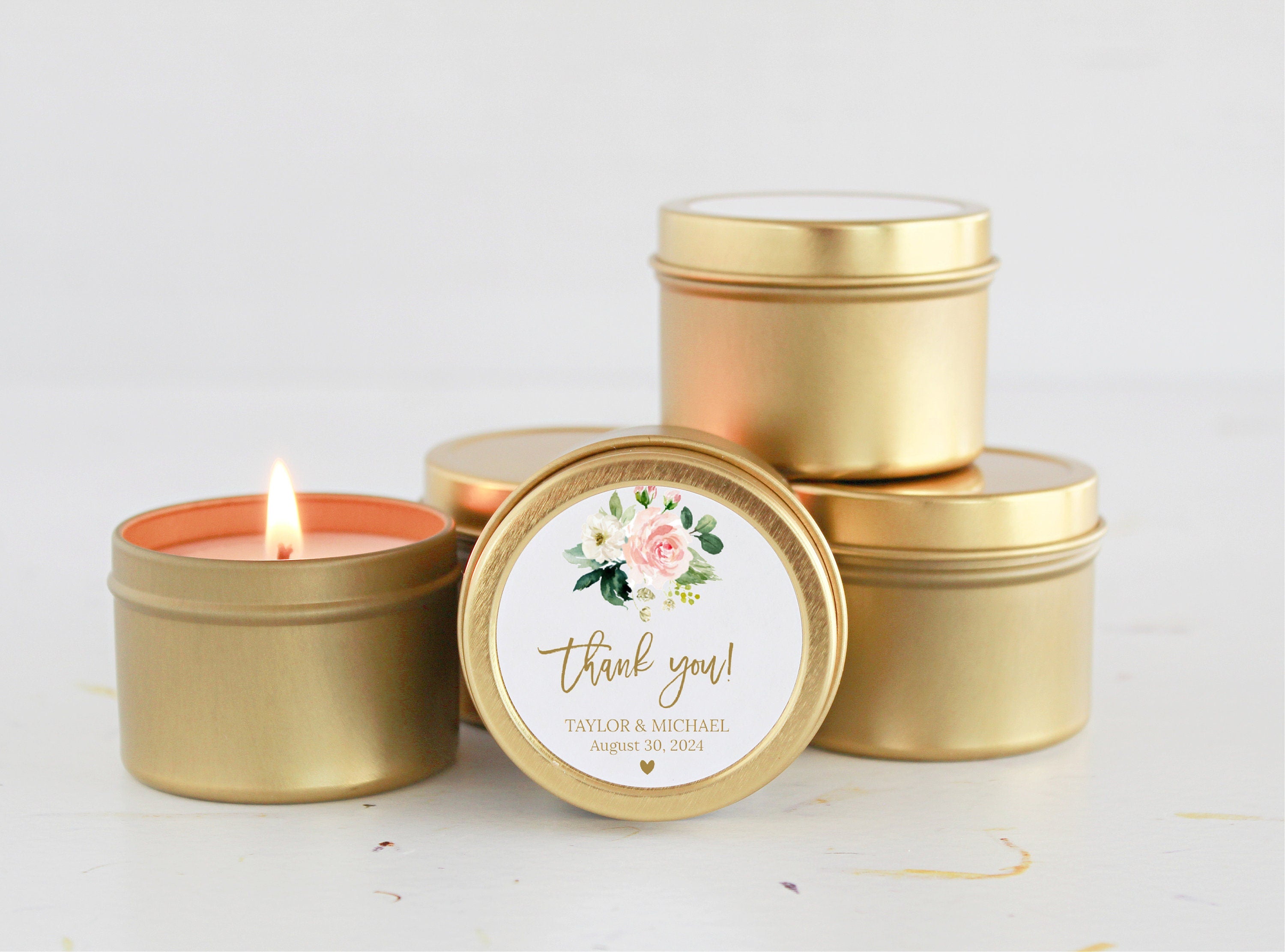 Blush Floral Tin Favors - Set of 10