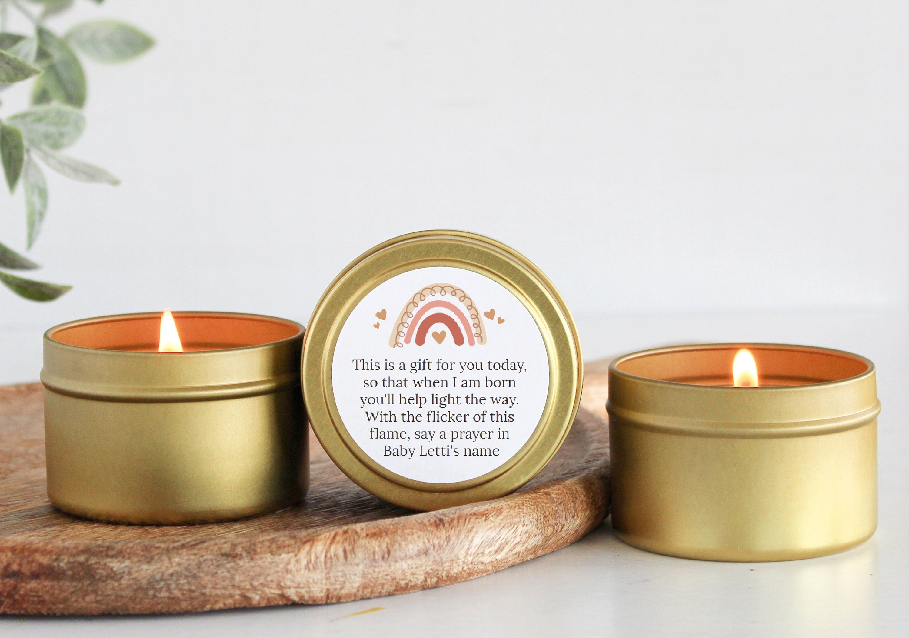 Boho Rainbow Baby Shower Tins - Set of 10