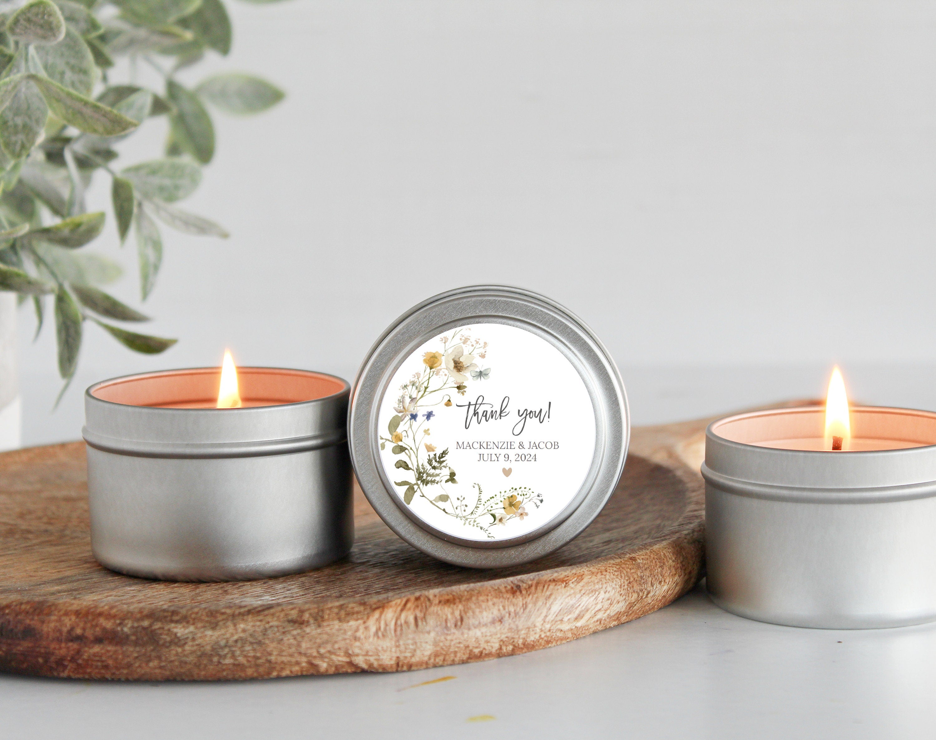 Wildflower Wedding Favors Tins - Set Of 10
