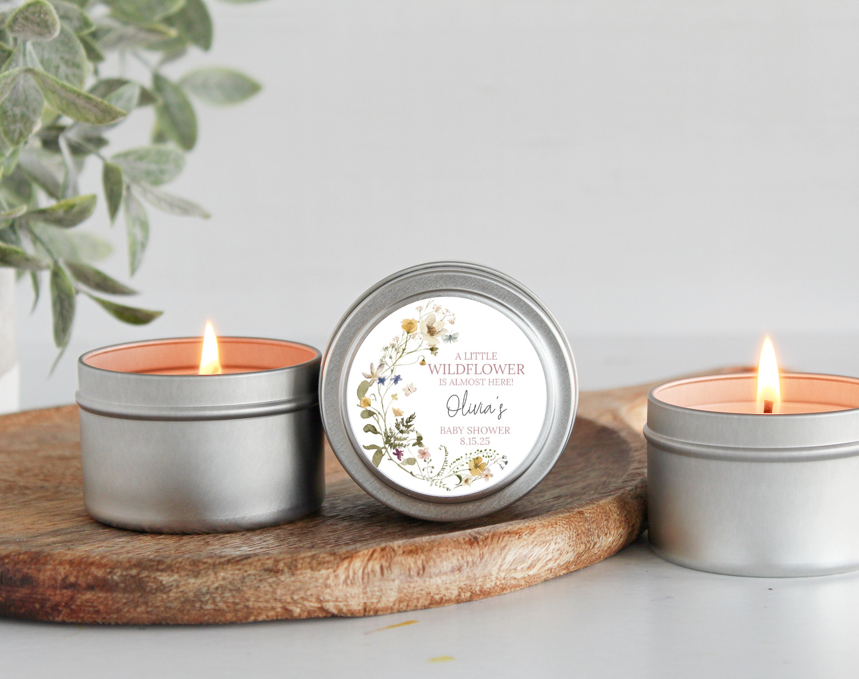 Wildflower Baby Shower Tins - Set of 10