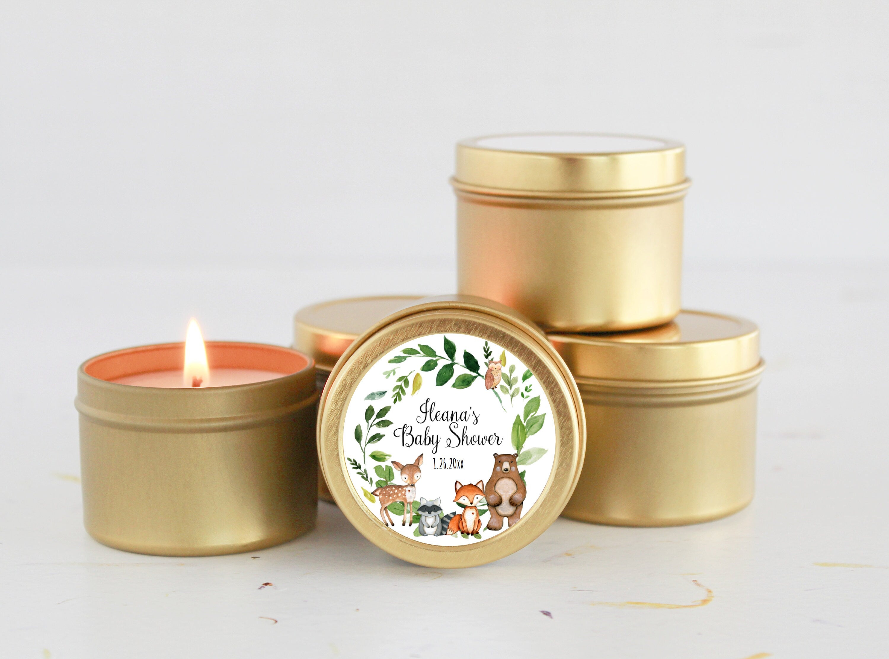 Woodland Baby Shower Tins - Set of 10