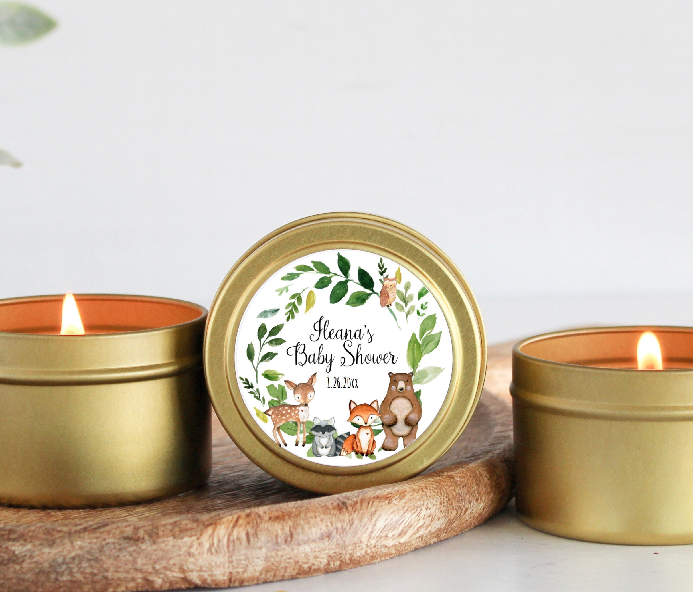 Woodland Baby Shower Tins - Set of 10