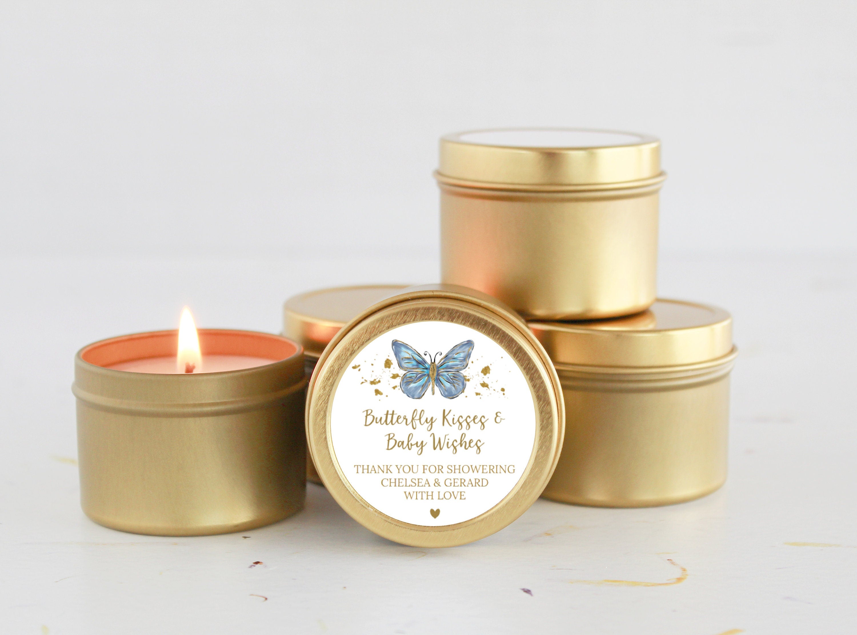Butterfly Baby Shower Tins - Set of 10