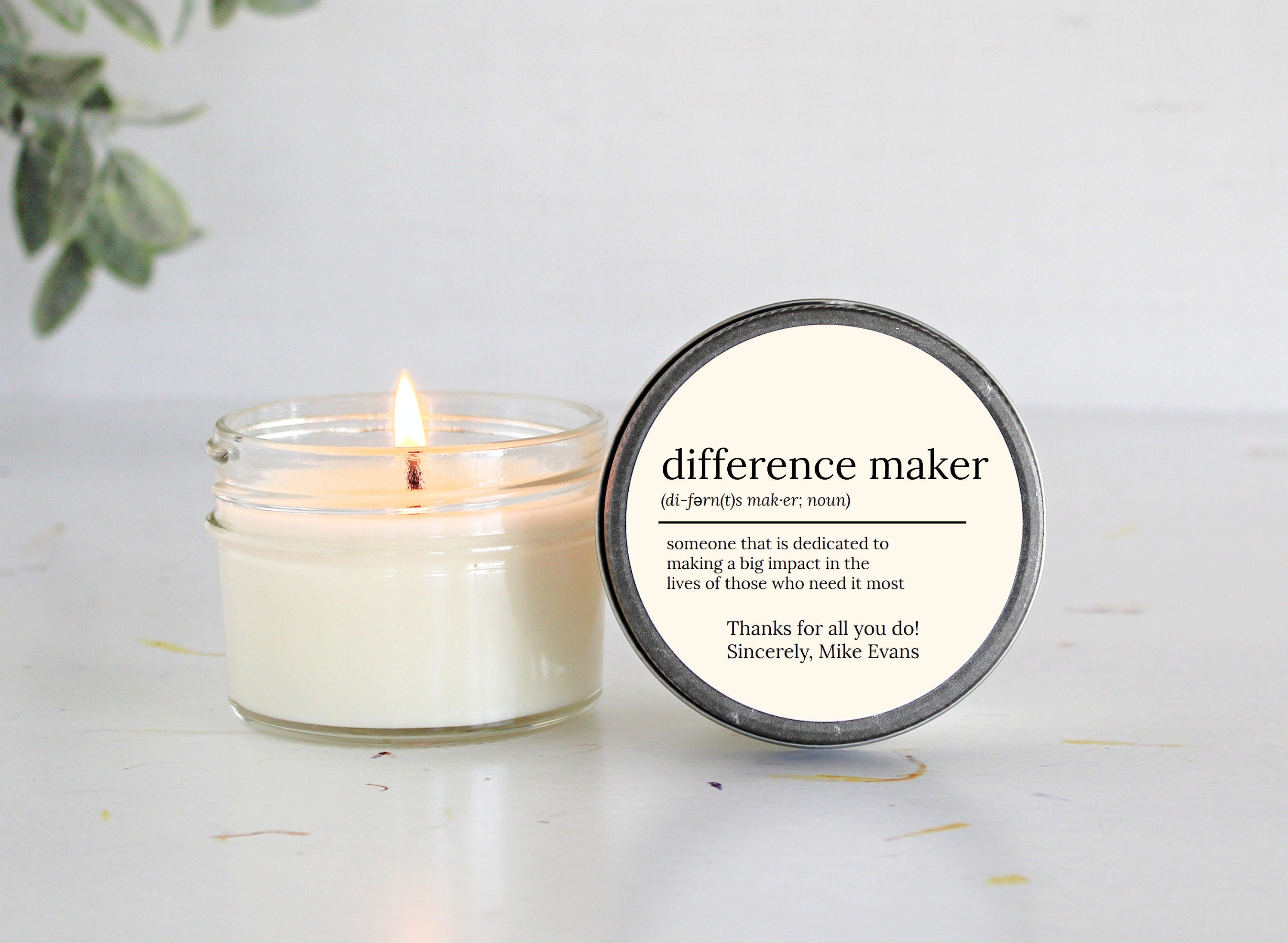 Difference Maker 4oz Candle Favors