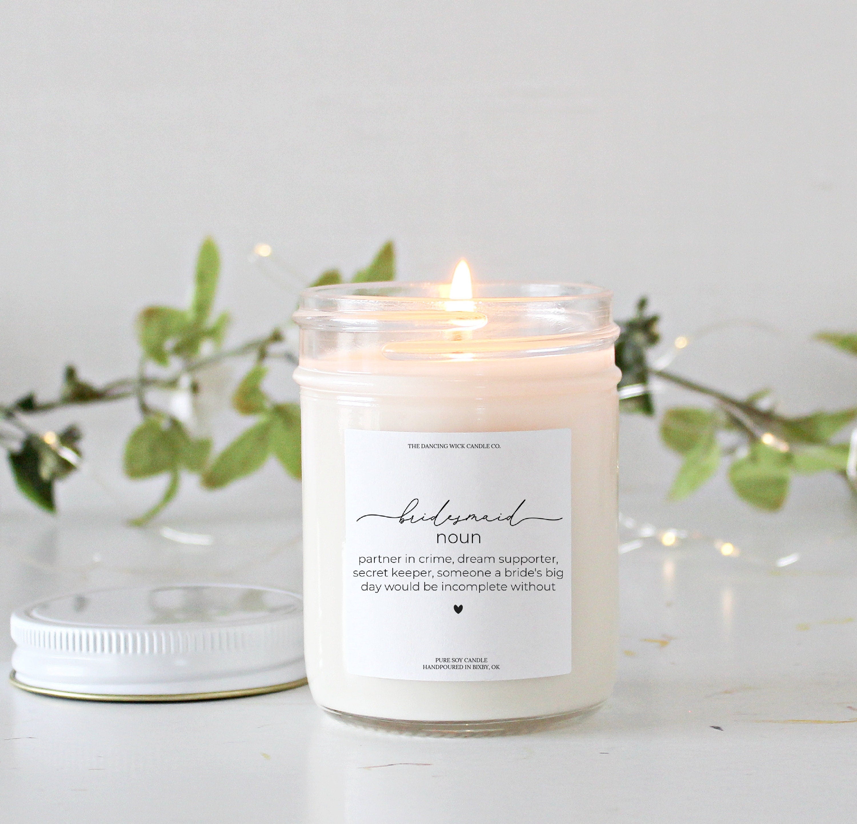 Script Bridesmaid Noun Candle